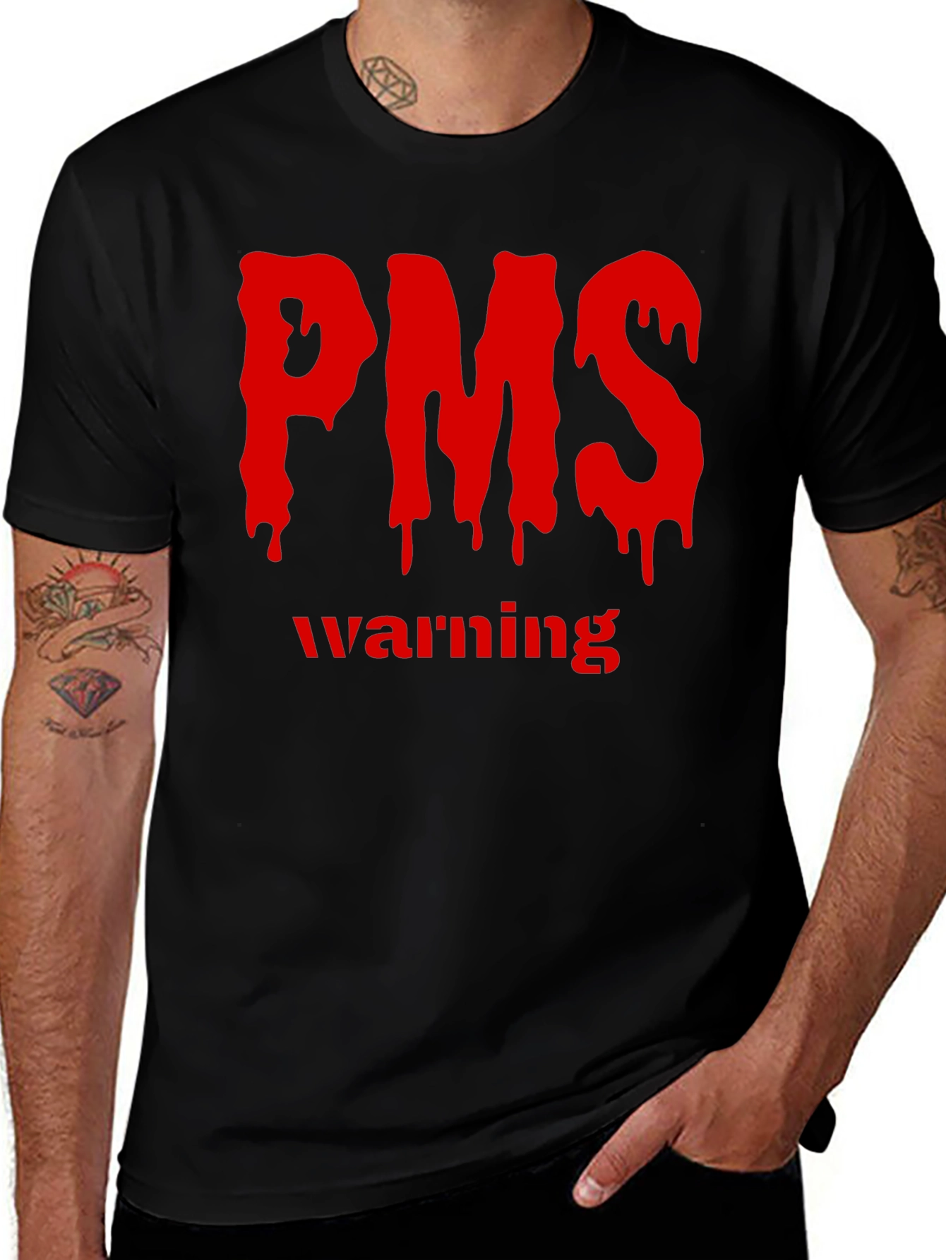 PMS Warning Graphic T-Shirt - Black