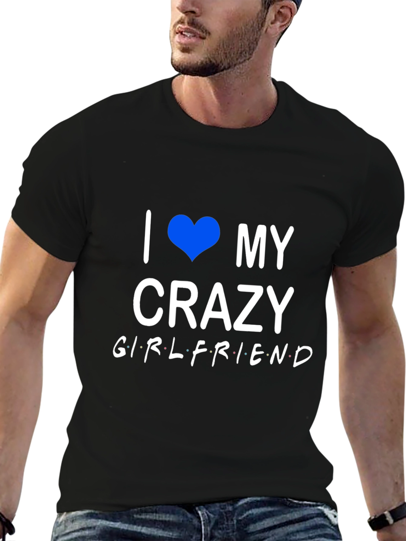 I Heart My Crazy Girlfriend Black T-Shirt