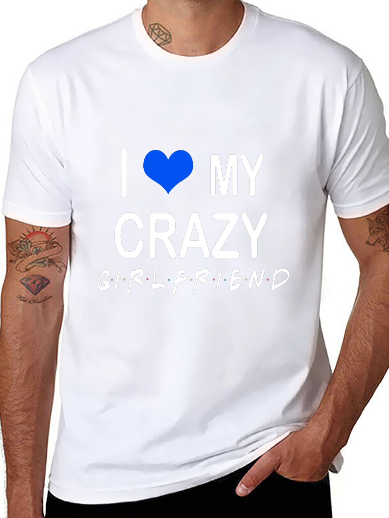 I Heart My Crazy Girlfriend Black T-Shirt