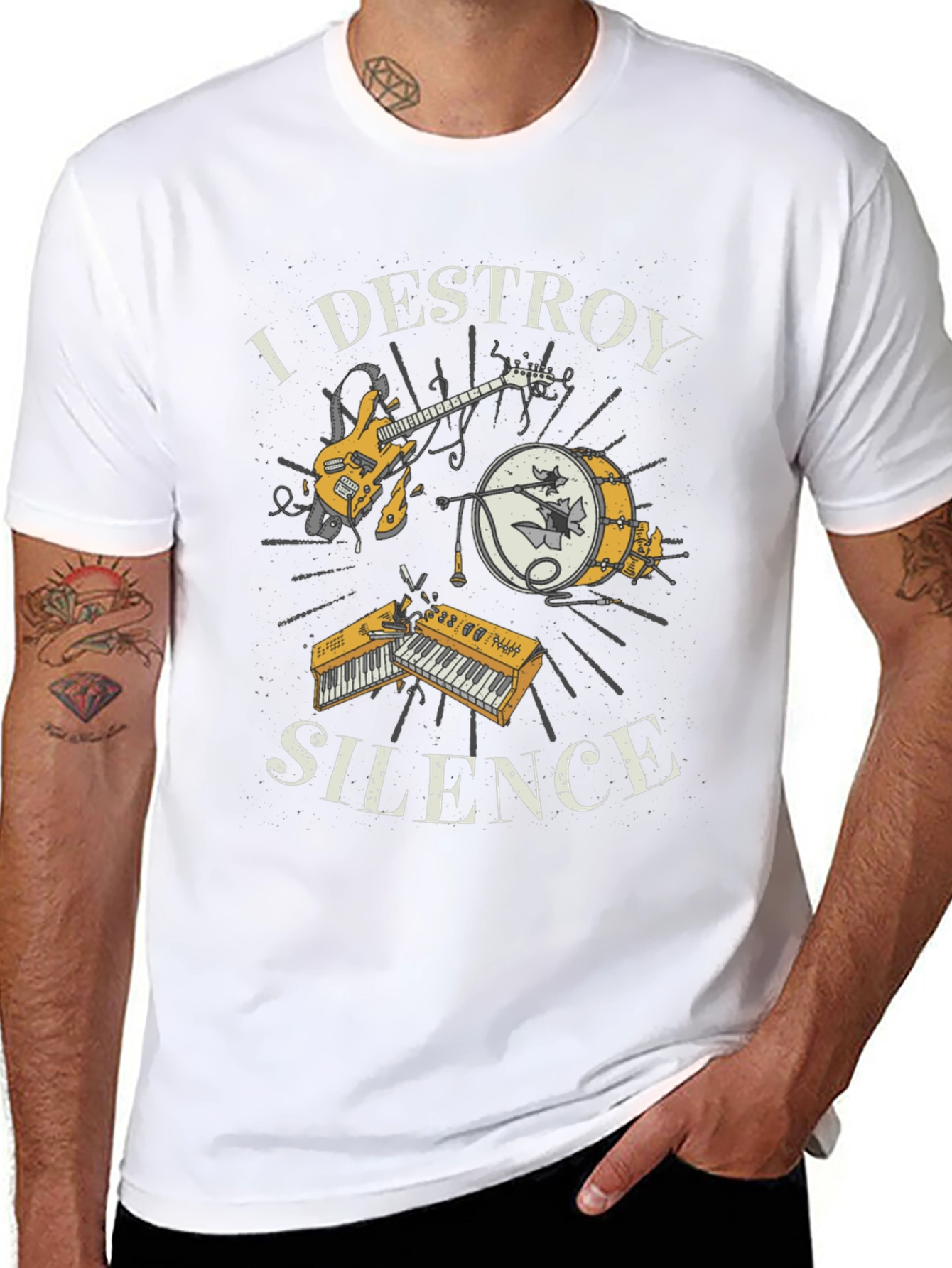 I Destroy Silence Graphic Tee - Music Lover Shirt