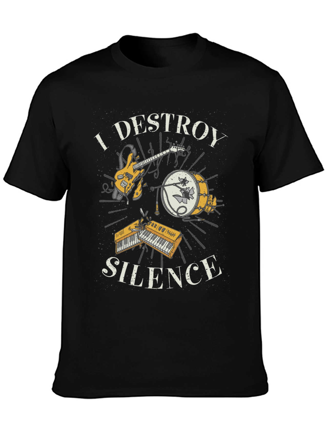 I Destroy Silence Graphic Tee - Music Lover Shirt
