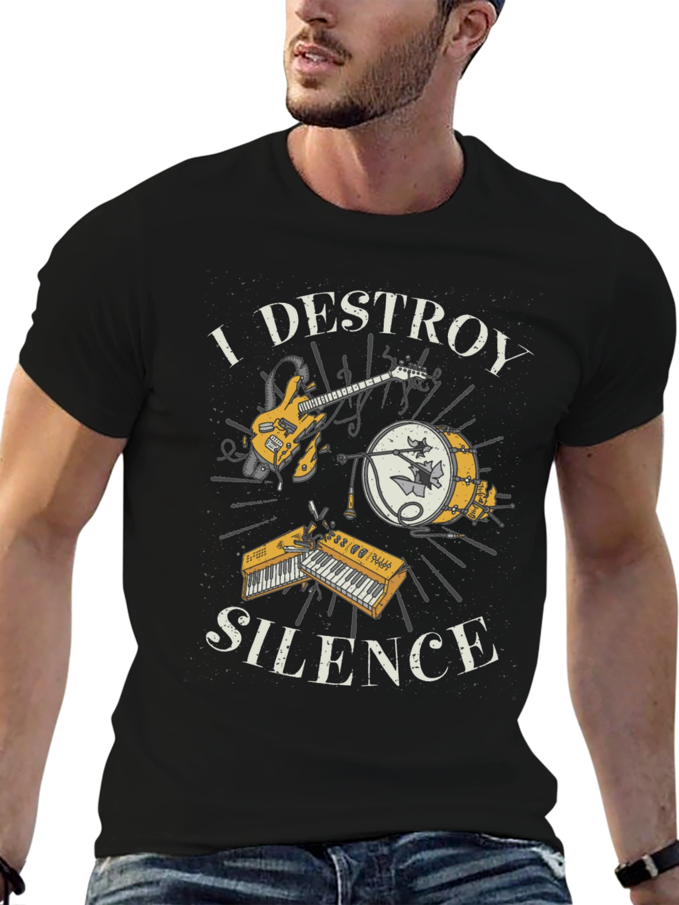 I Destroy Silence Graphic Tee - Music Lover Shirt