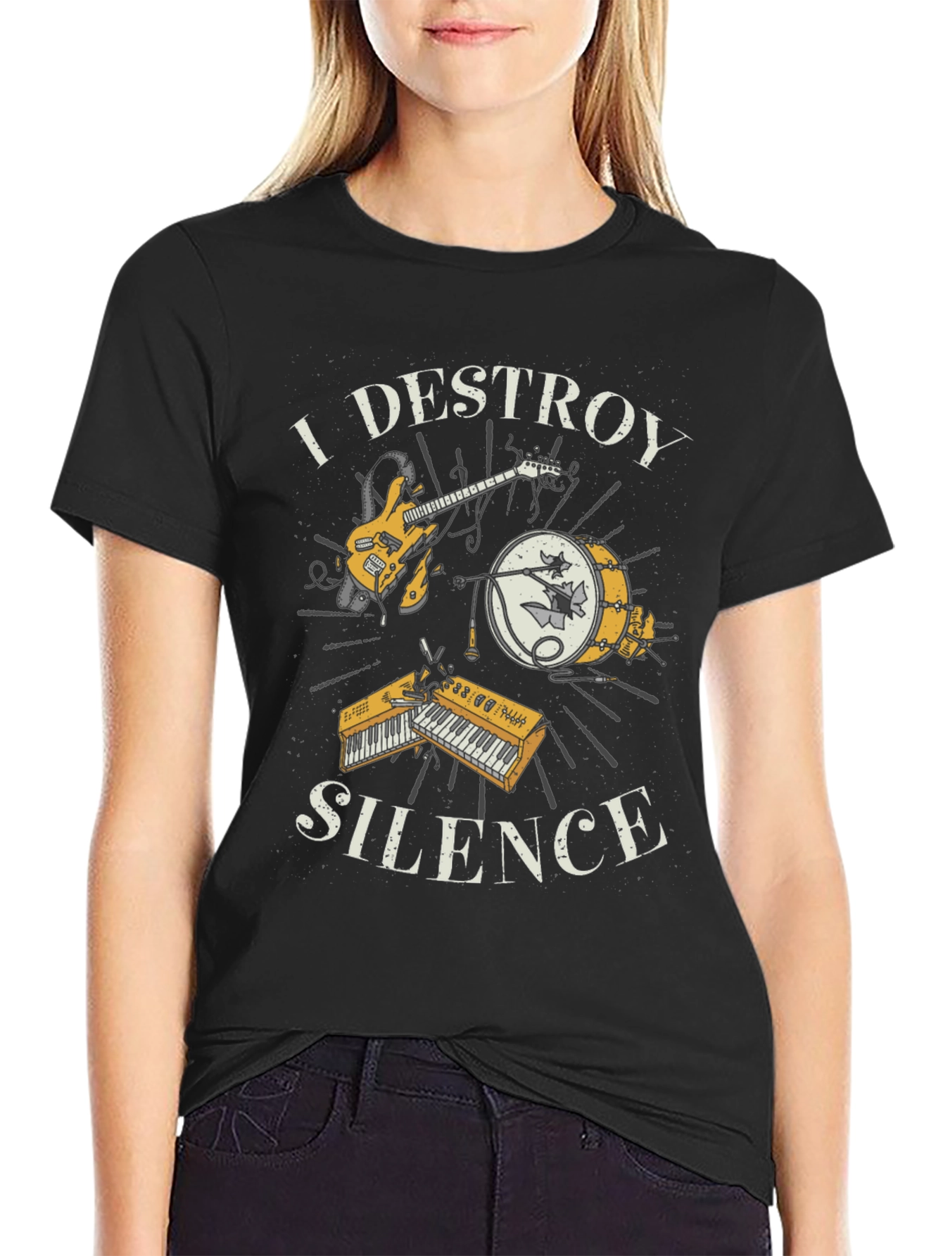 I Destroy Silence Graphic Tee - Music Lover Shirt