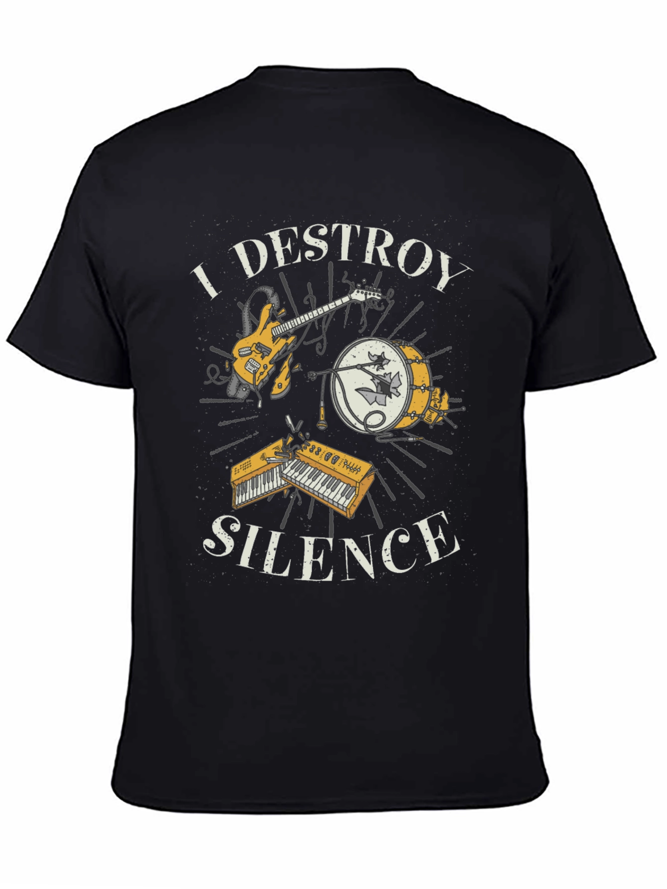 I Destroy Silence Graphic Tee - Music Lover Shirt