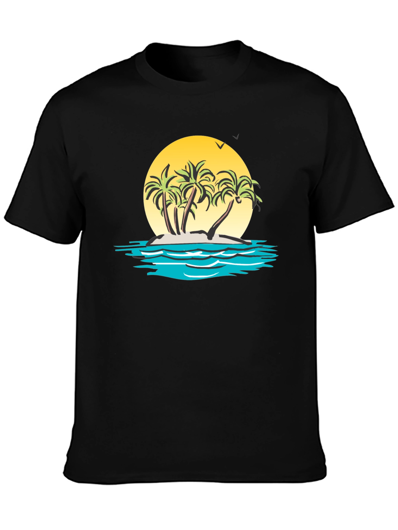 Island Paradise T-Shirt - Black Graphic Tee