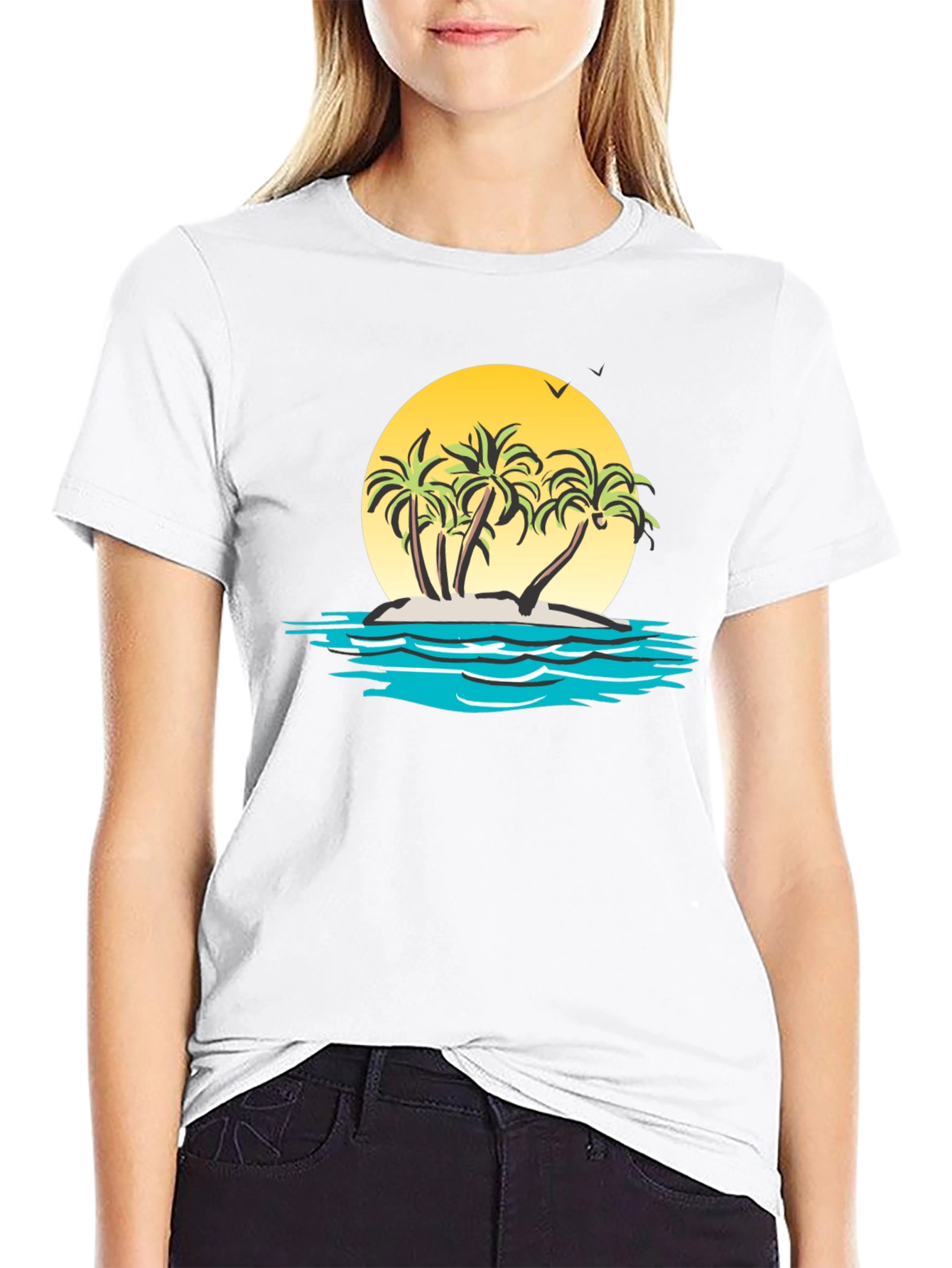 Island Paradise T-Shirt - Black Graphic Tee