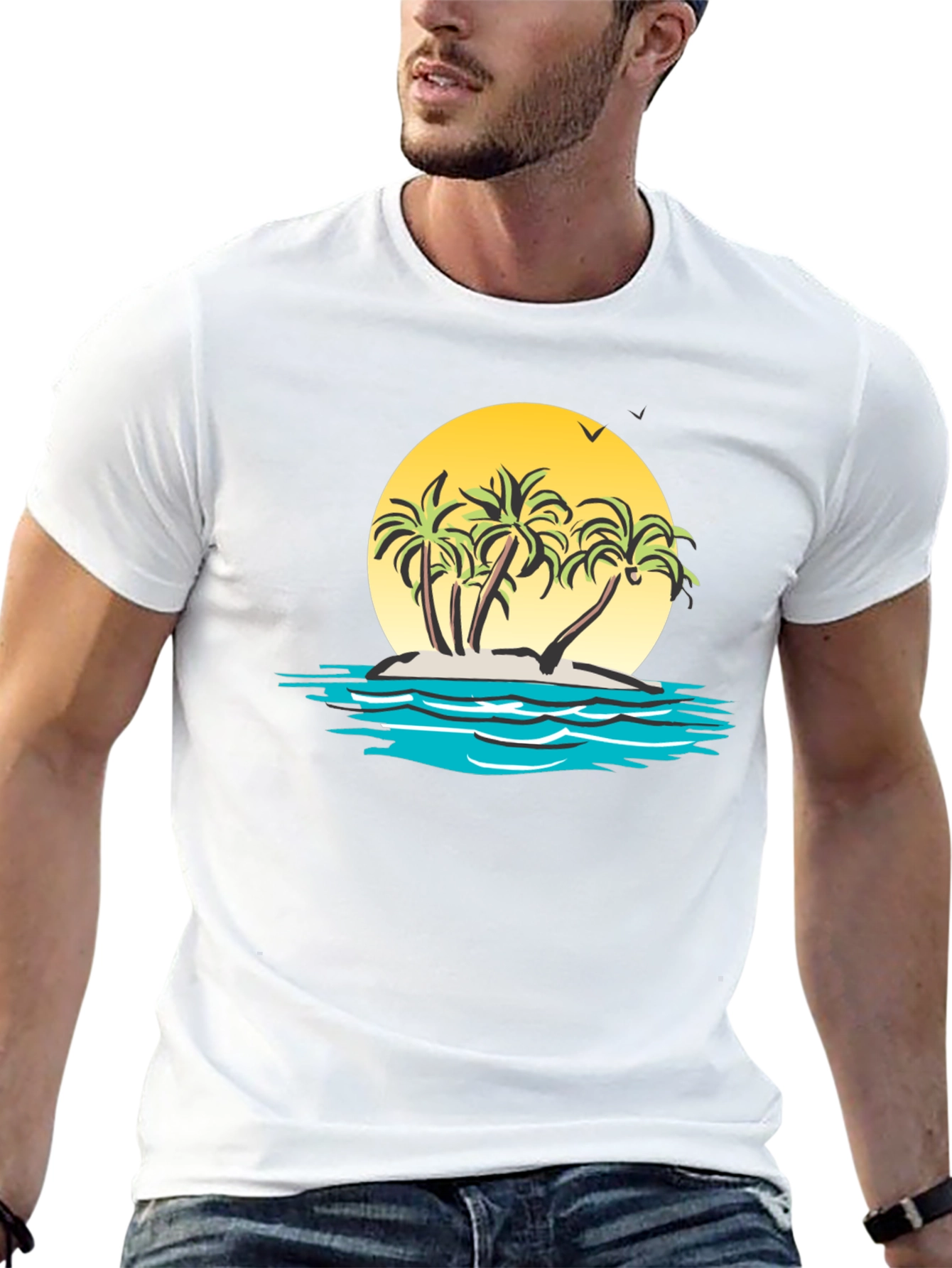 Island Paradise T-Shirt - Black Graphic Tee