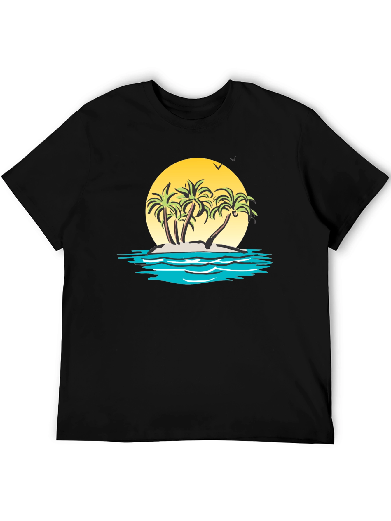 Island Paradise T-Shirt - Black Graphic Tee