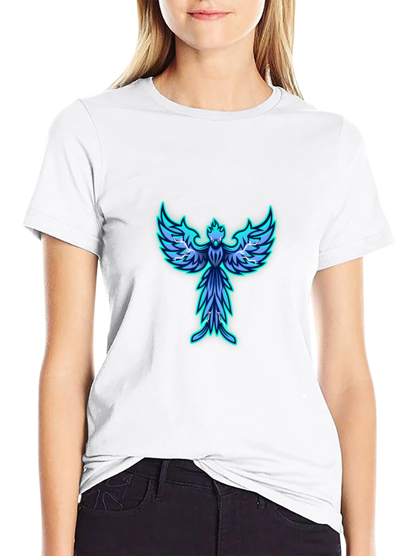 Phoenix Graphic Print Black T-Shirt