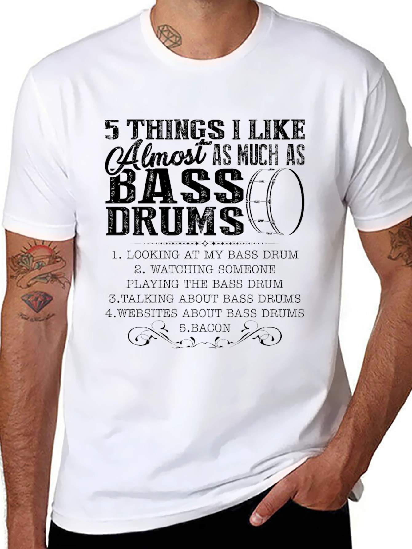 Bass Drum Lover T-Shirt - 5 Things I Like!
