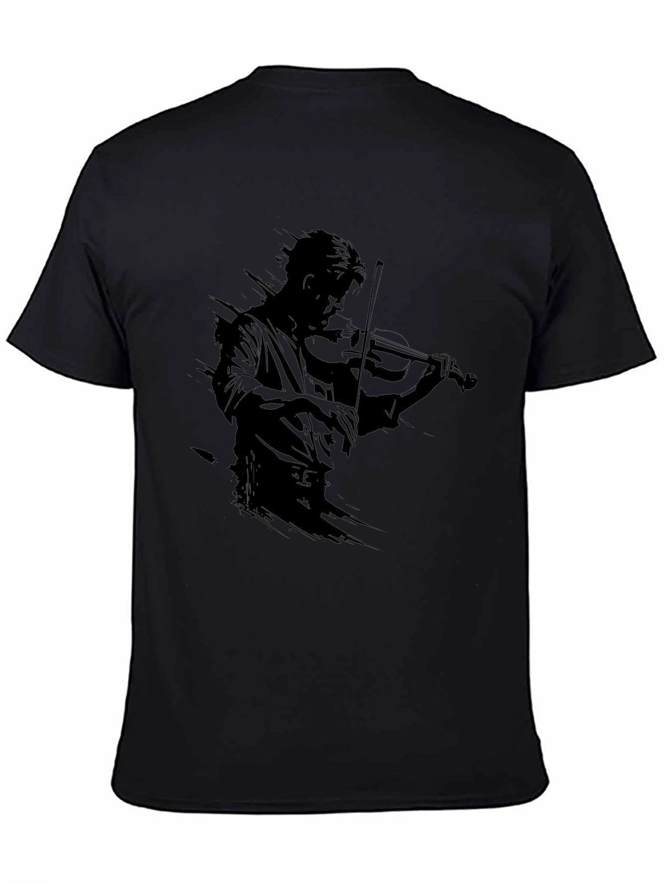 Violinist Silhouette Black T-Shirt