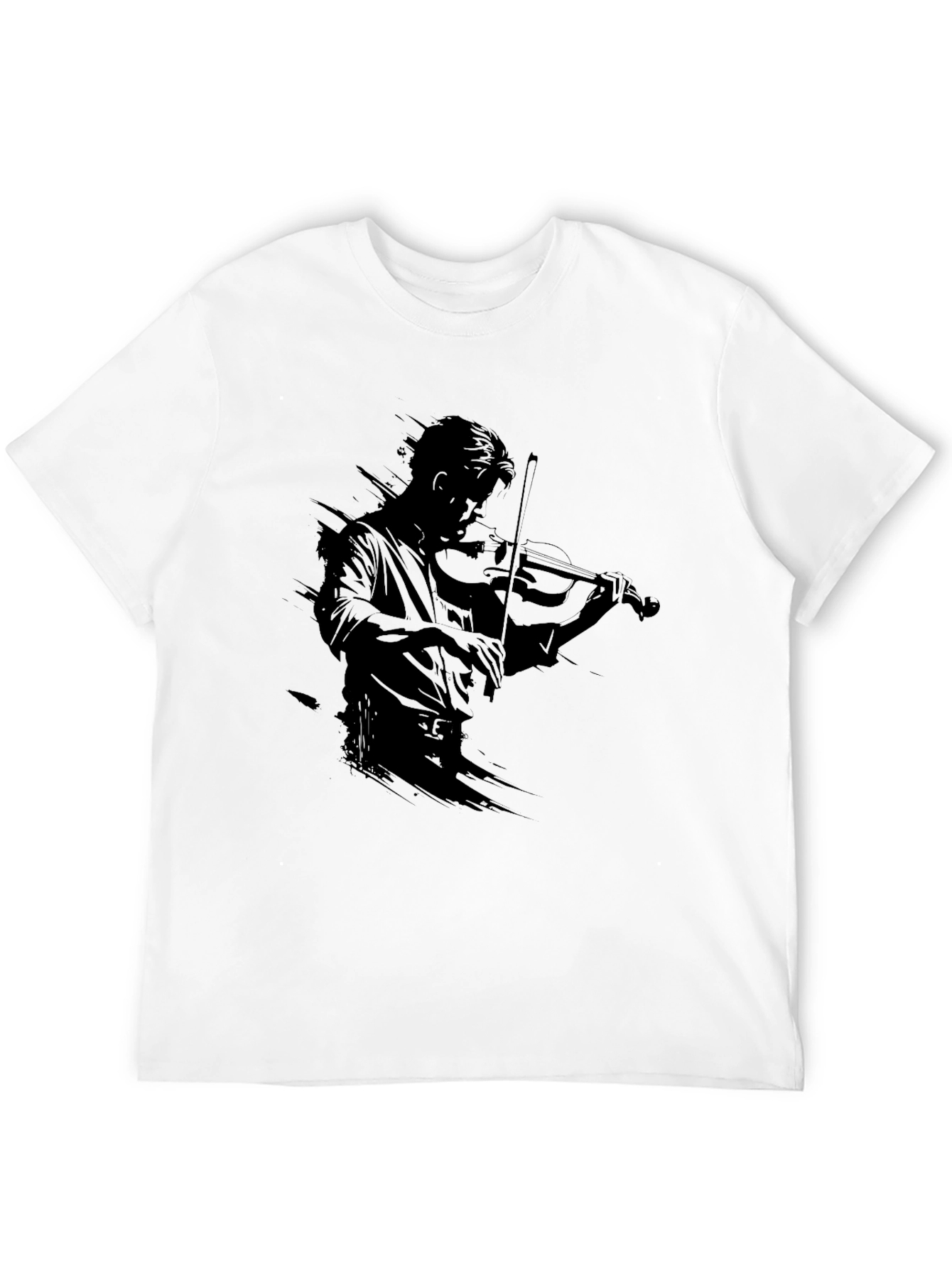 Violinist Silhouette Black T-Shirt