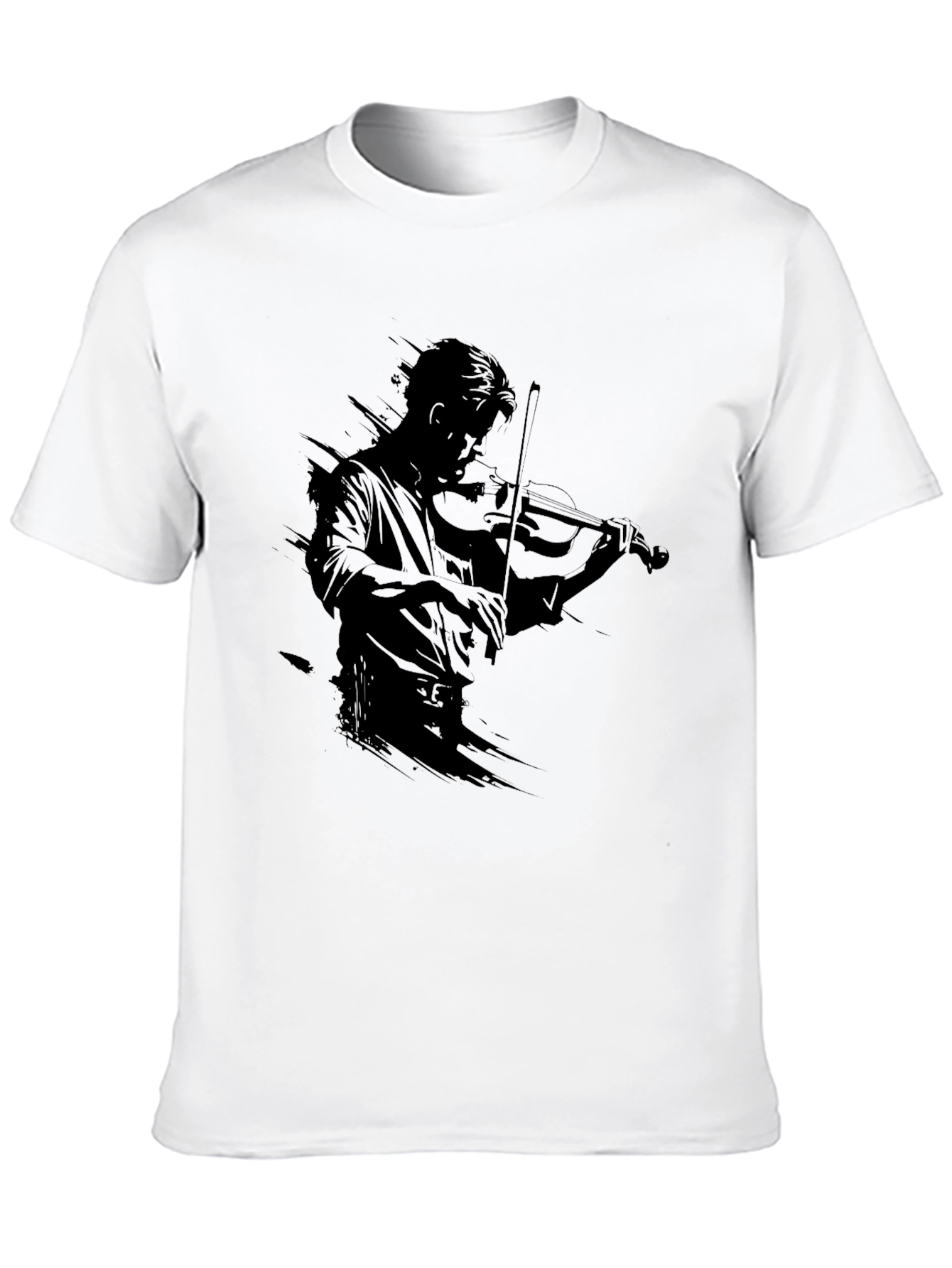 Violinist Silhouette Black T-Shirt