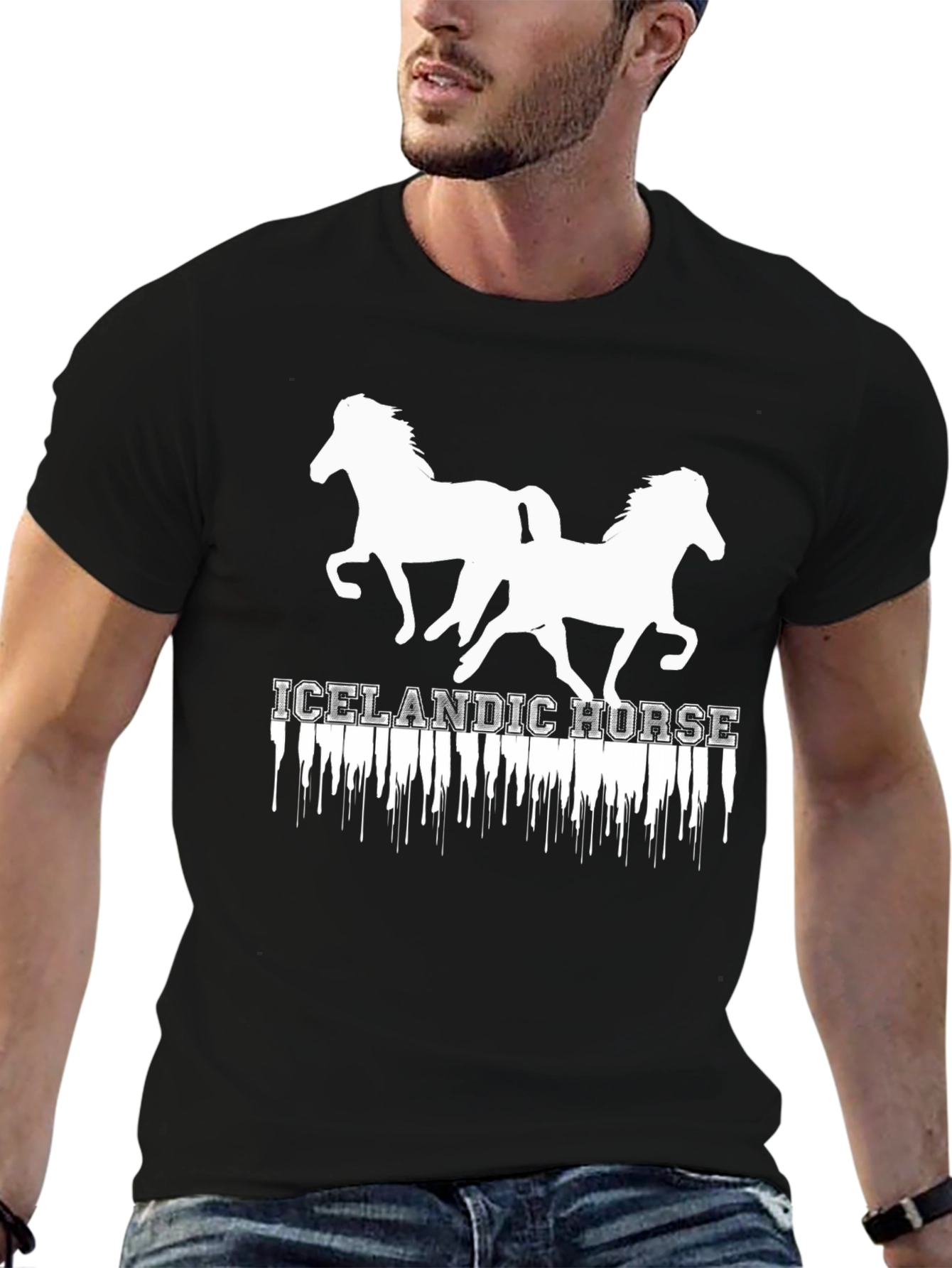 Icelandic Horse Graphic Tee - Unisex Black T-Shirt