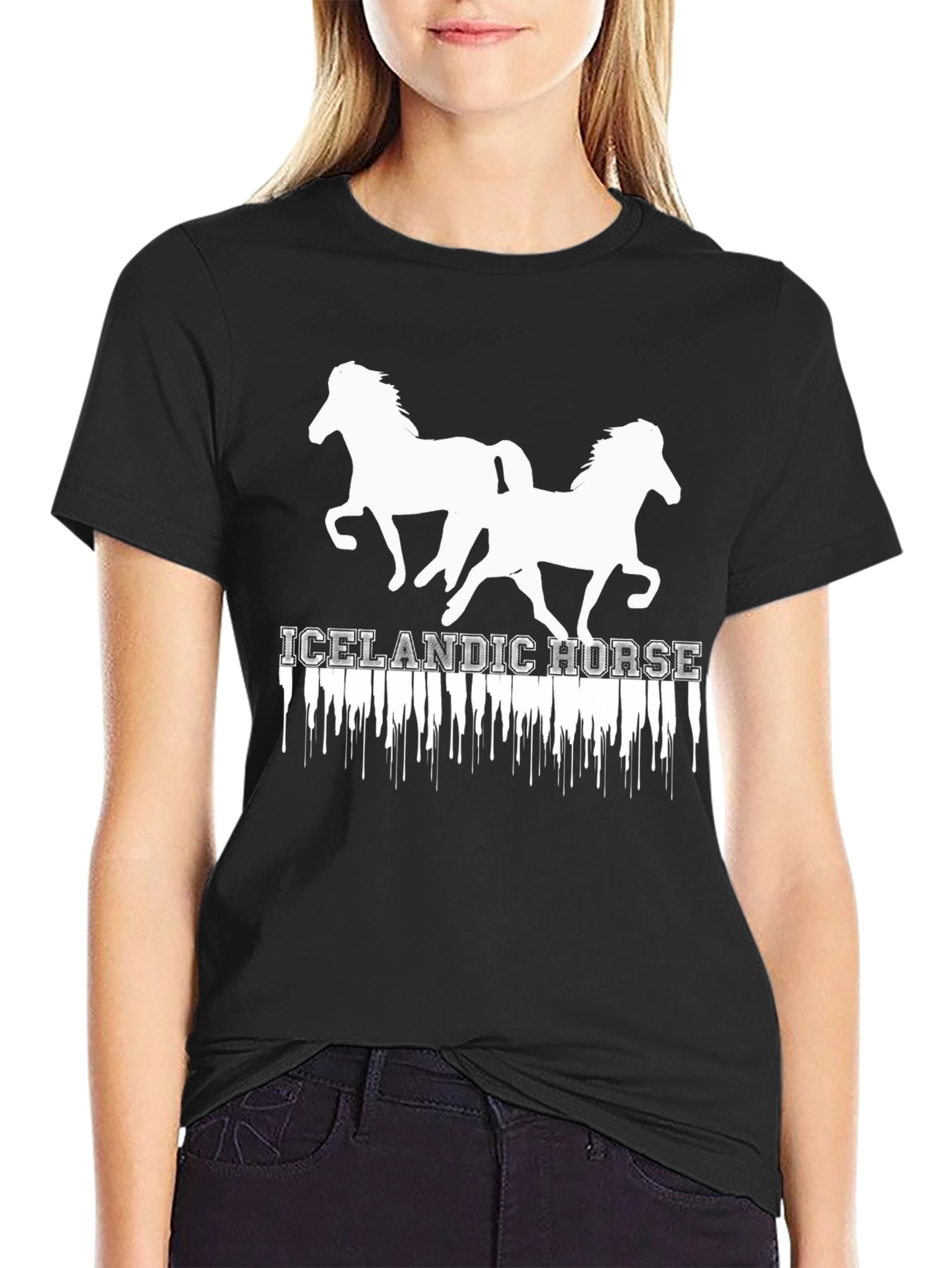 Icelandic Horse Graphic Tee - Unisex Black T-Shirt