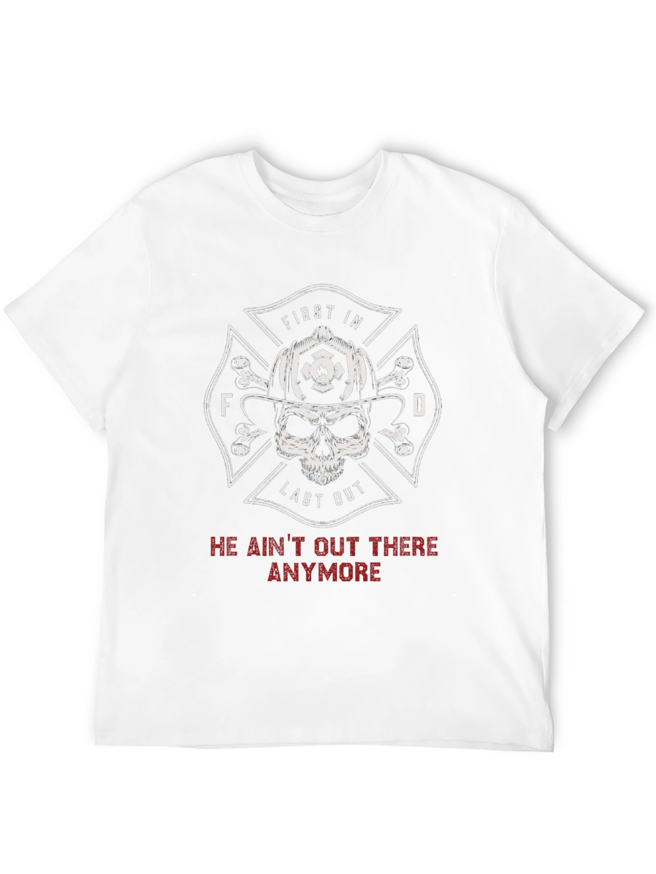 Firefighter Skull T-Shirt - First In Last Out Design