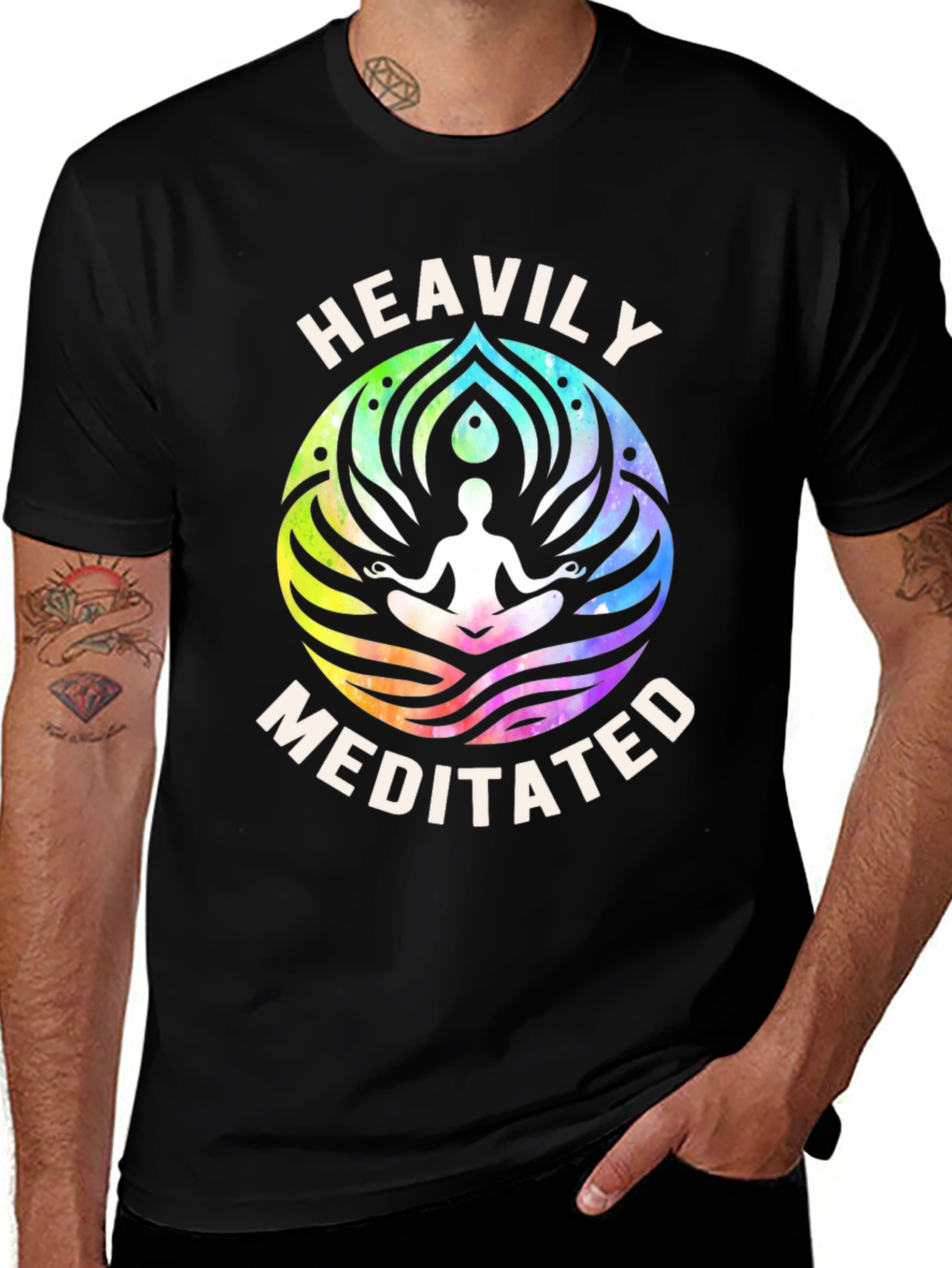 Heavily Meditated Graphic Tee - Black Cotton