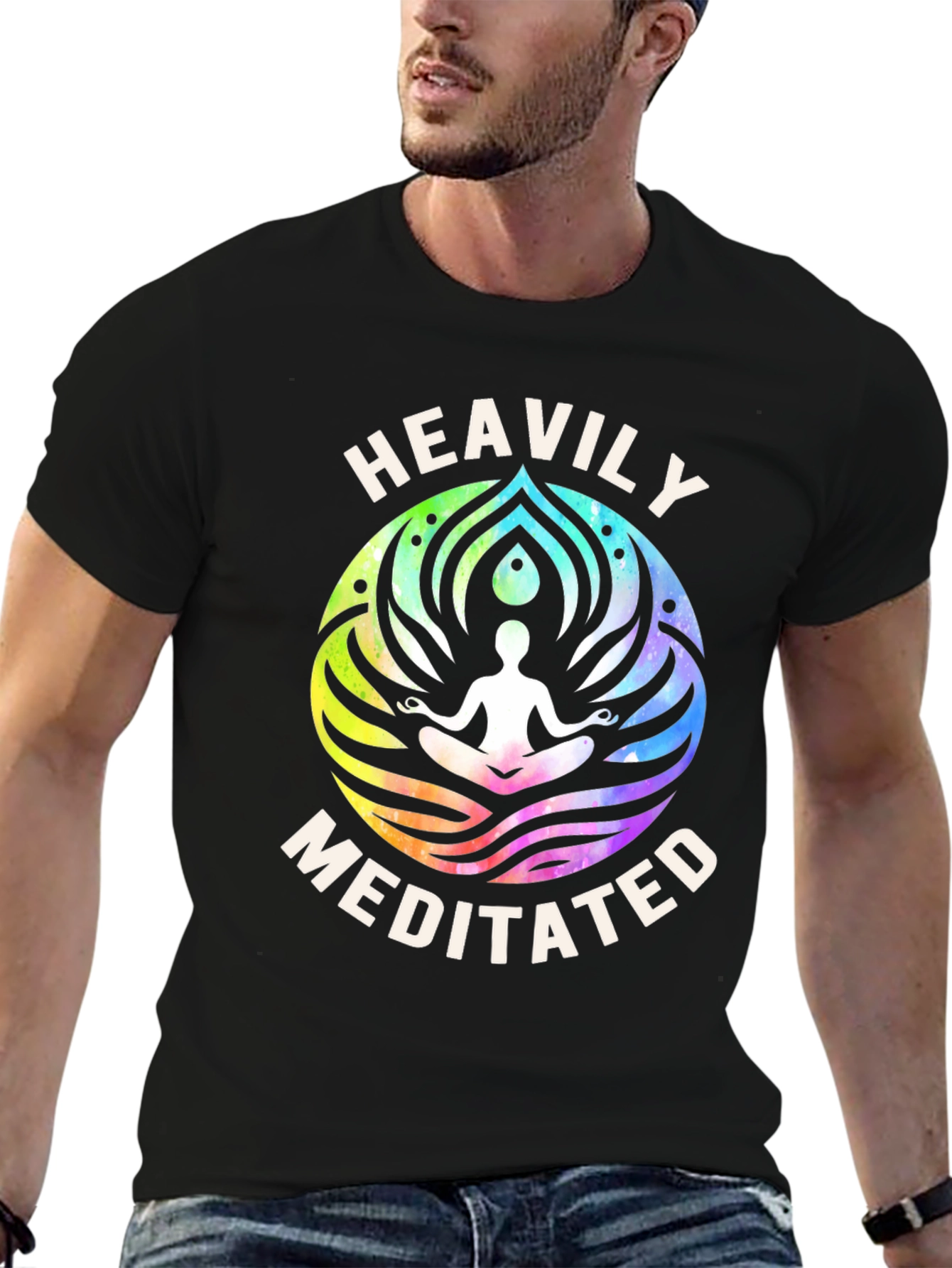 Heavily Meditated Graphic Tee - Black Cotton