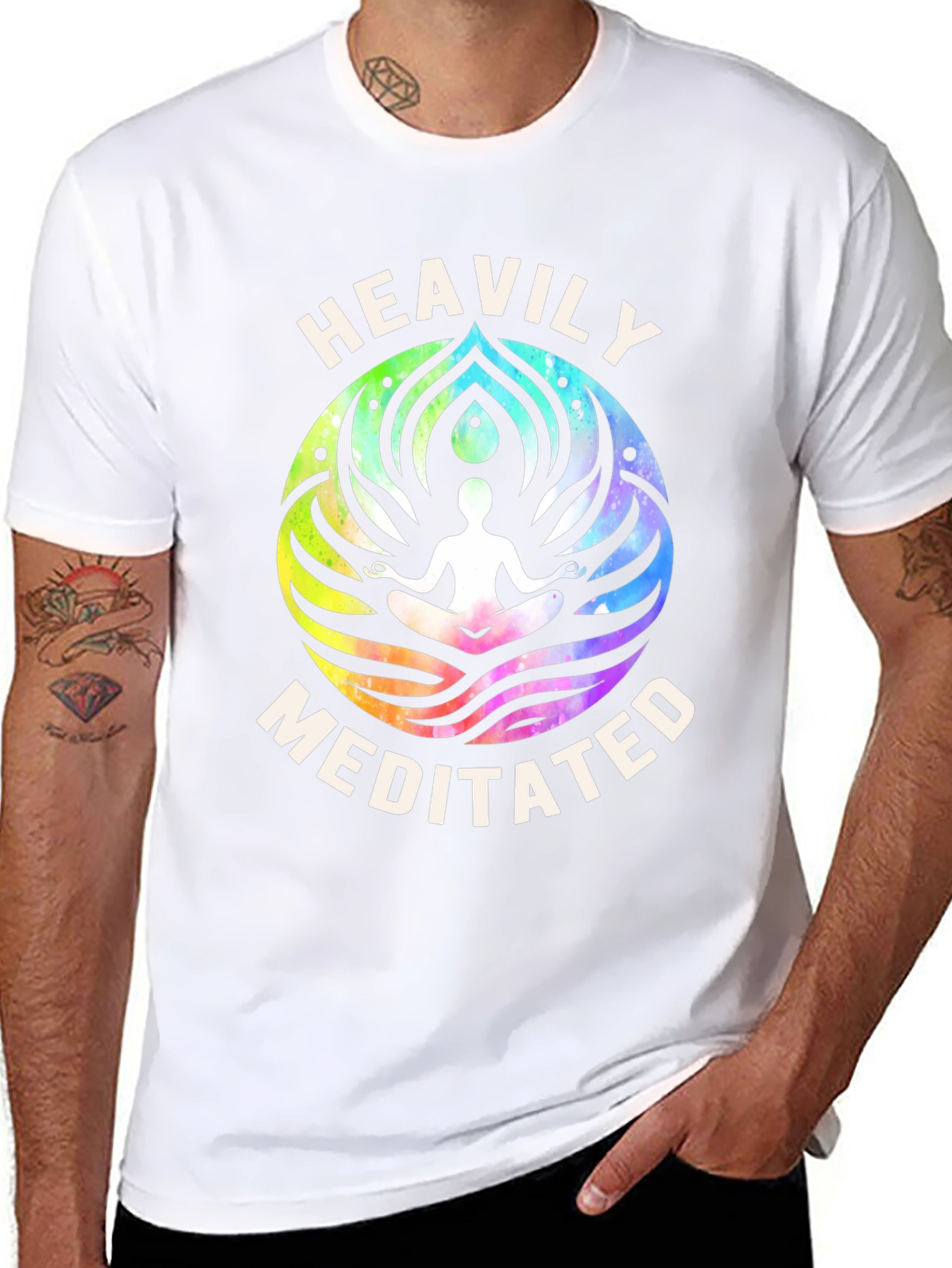 Heavily Meditated Graphic Tee - Black Cotton