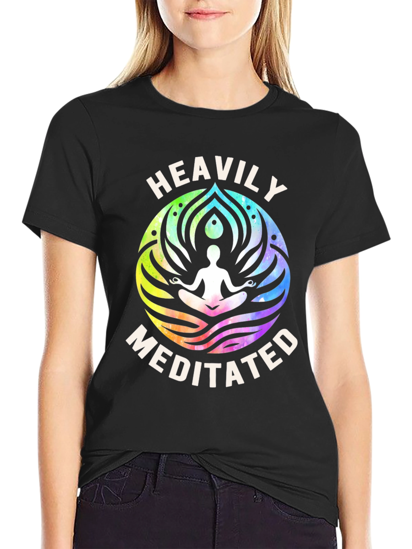 Heavily Meditated Graphic Tee - Black Cotton