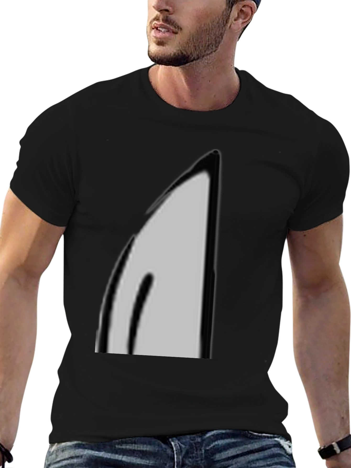 Minimalist Black T-Shirt - Abstract Graphic Tee
