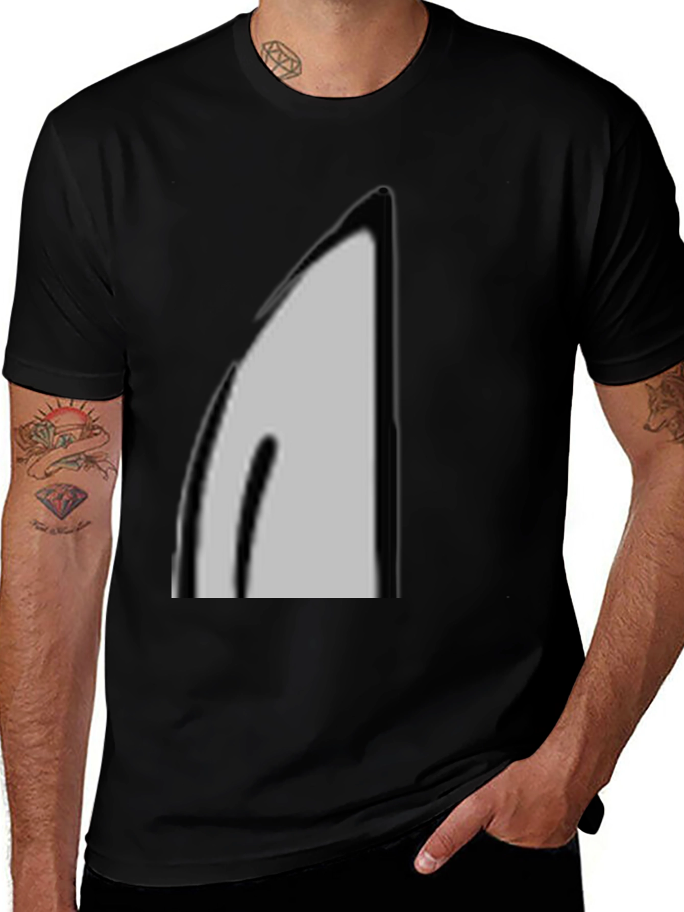 Minimalist Black T-Shirt - Abstract Graphic Tee