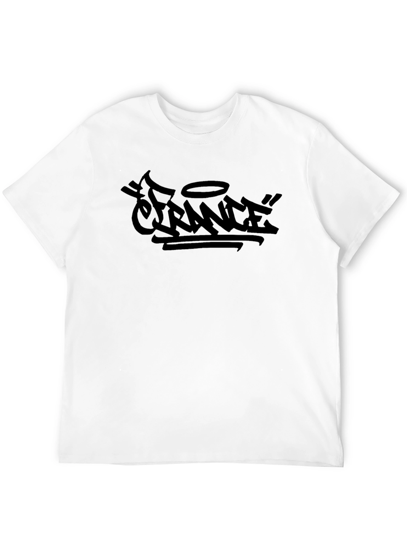 Black Graphic Tee - France Graffiti Design