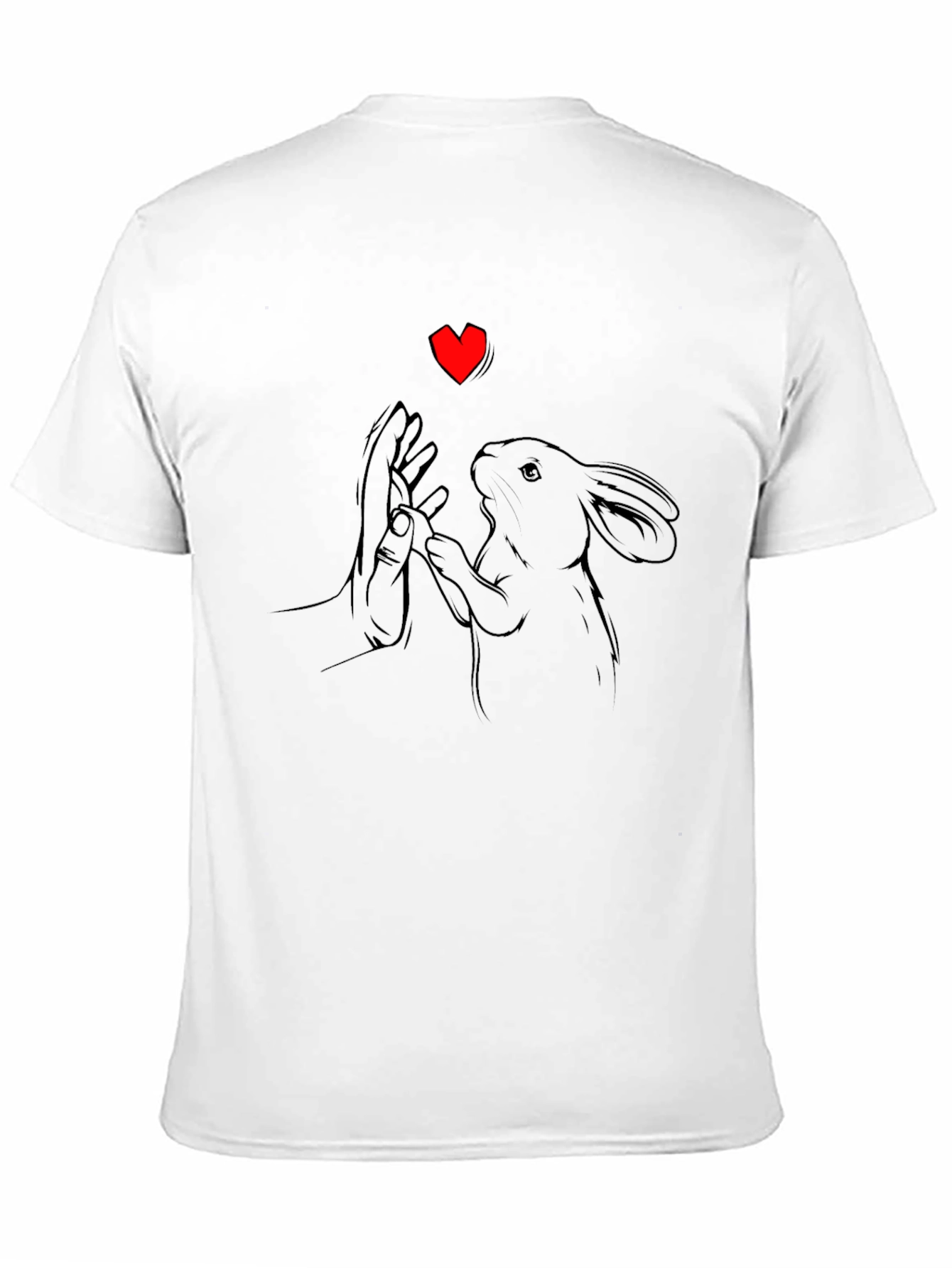 Rabbit Love T-Shirt - Black Graphic Tee