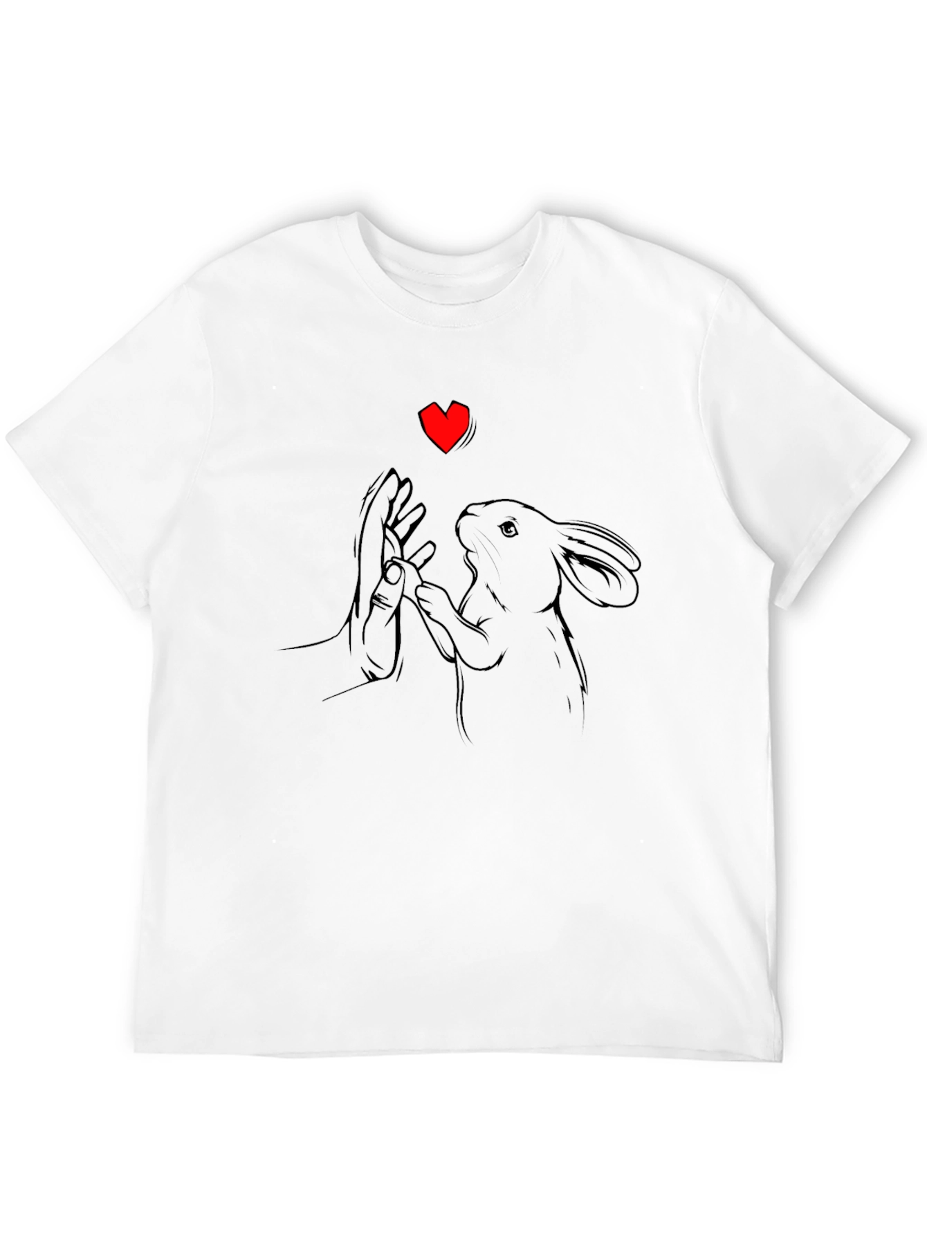 Rabbit Love T-Shirt - Black Graphic Tee