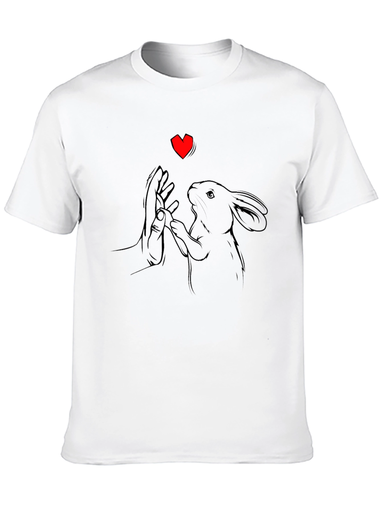 Rabbit Love T-Shirt - Black Graphic Tee