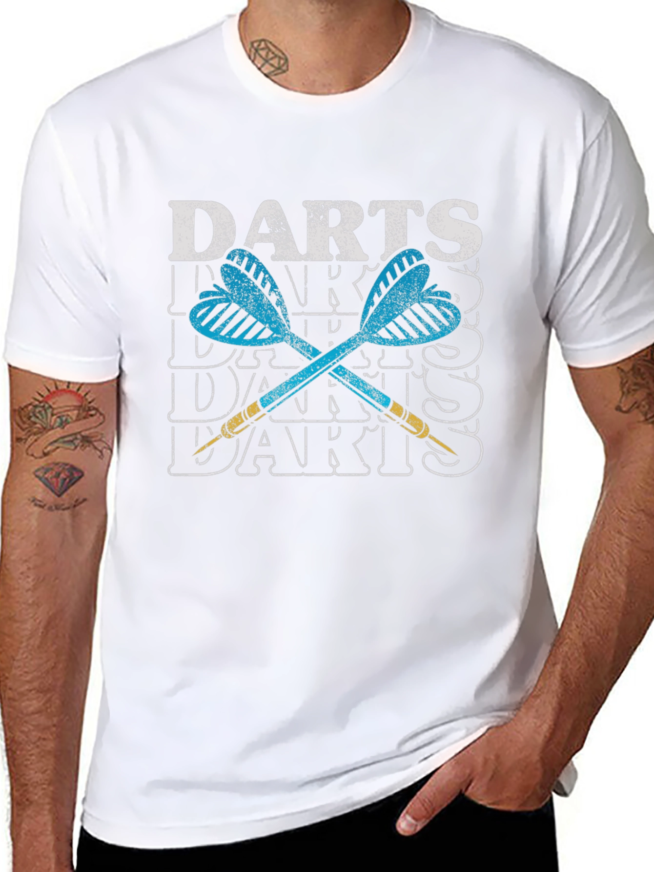 Darts Graphic Tee - Casual Black T-Shirt