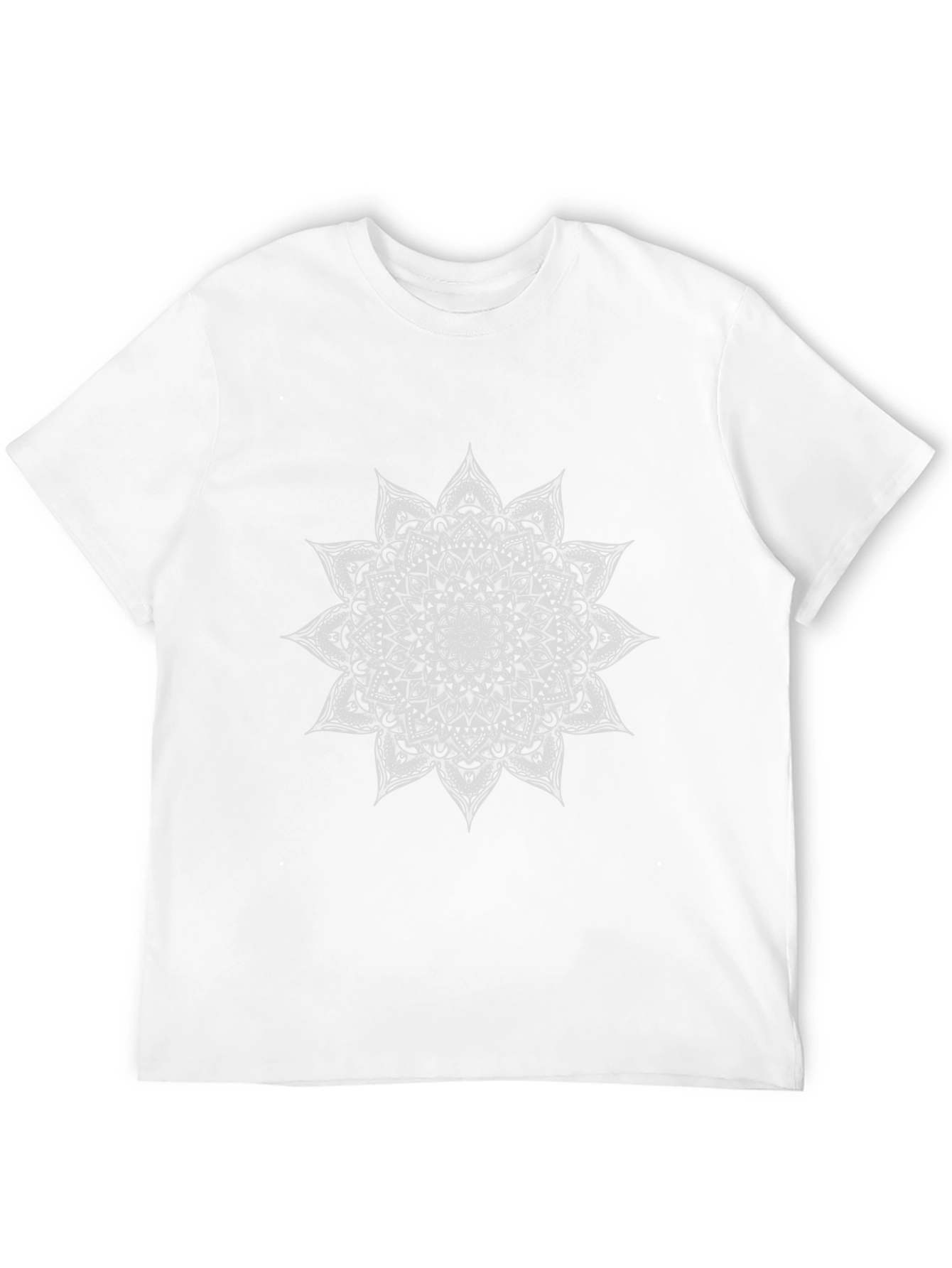 Black Tee with White Mandala Design