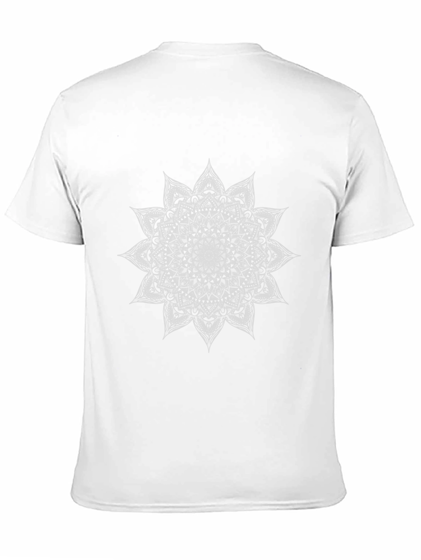 Black Tee with White Mandala Design