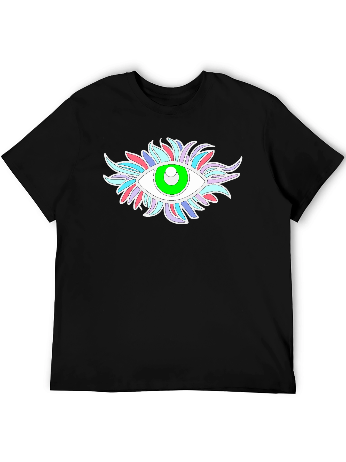 Eye-Catching Graphic Tee - Black Cotton Blend
