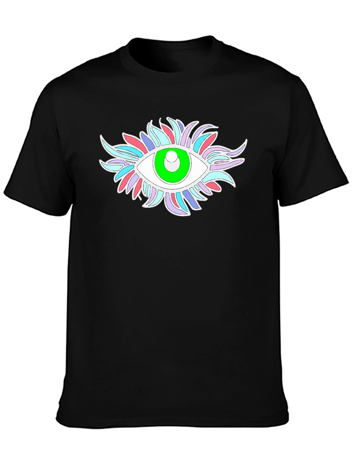 Eye-Catching Graphic Tee - Black Cotton Blend