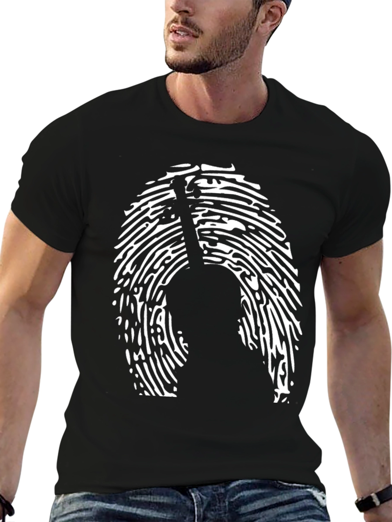 Violin Fingerprint T-Shirt - Unique Musician Gift
