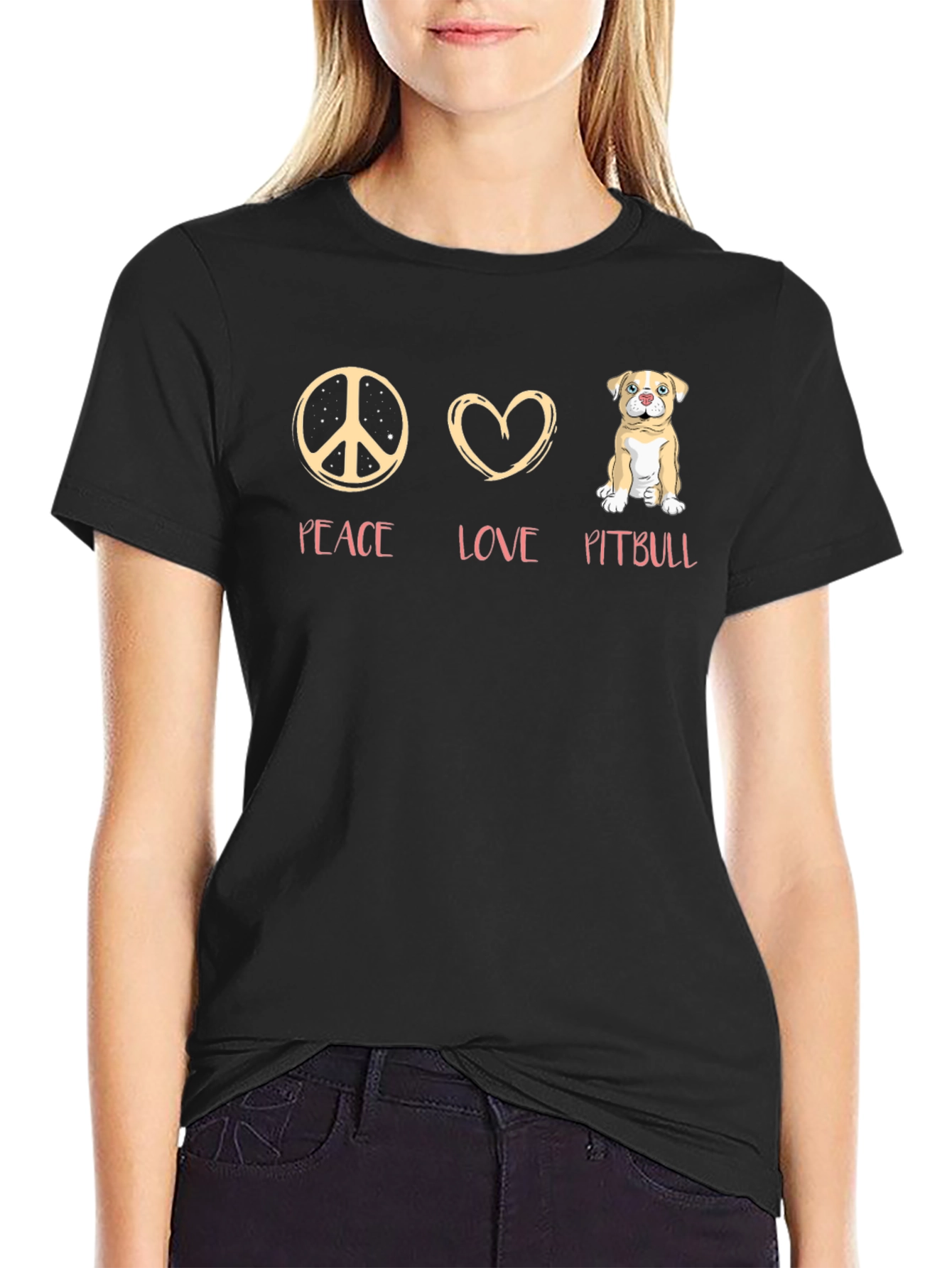 Peace Love Pitbull T-Shirt