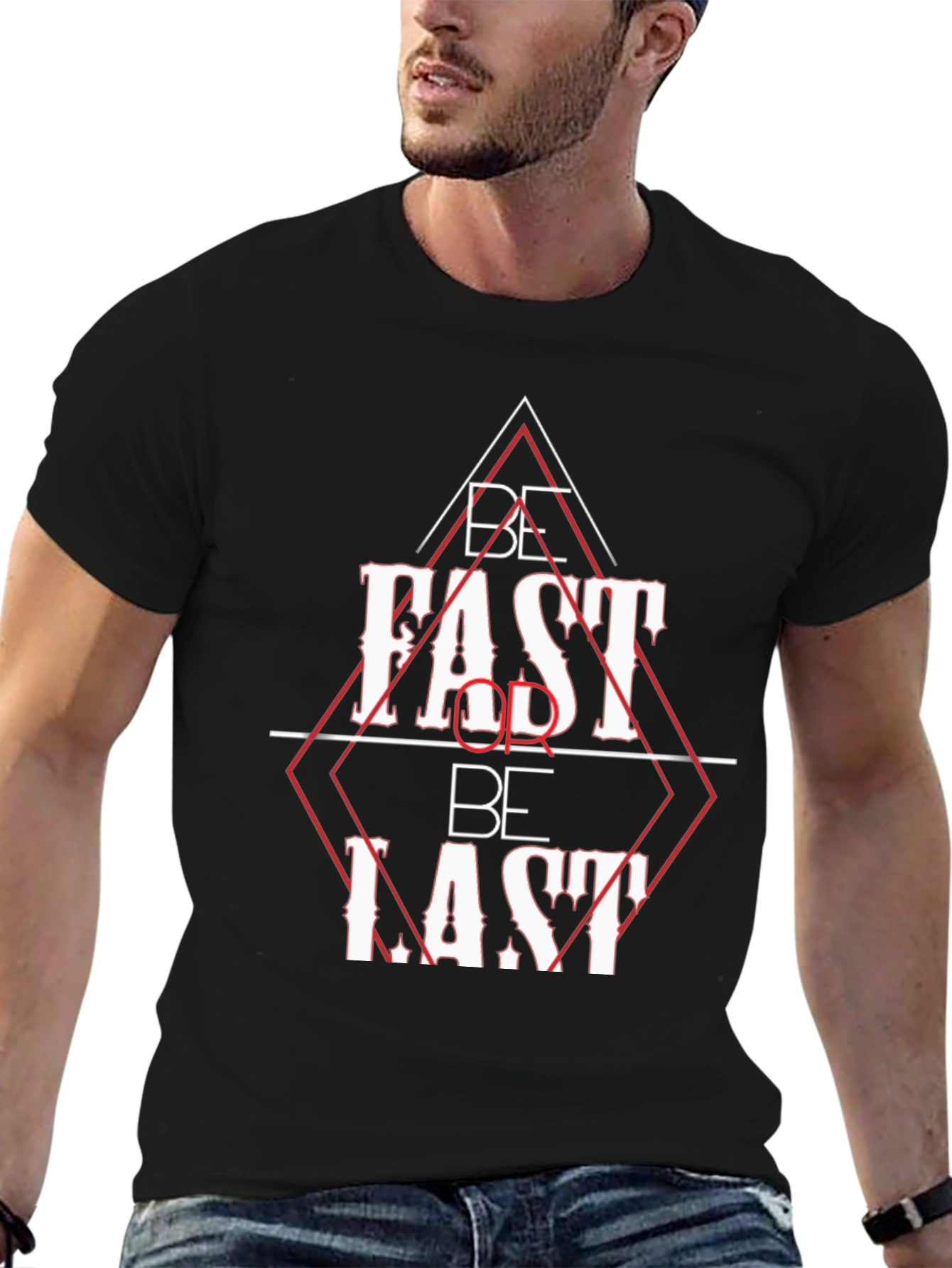 Be Fast or Be Last Black Graphic Tee