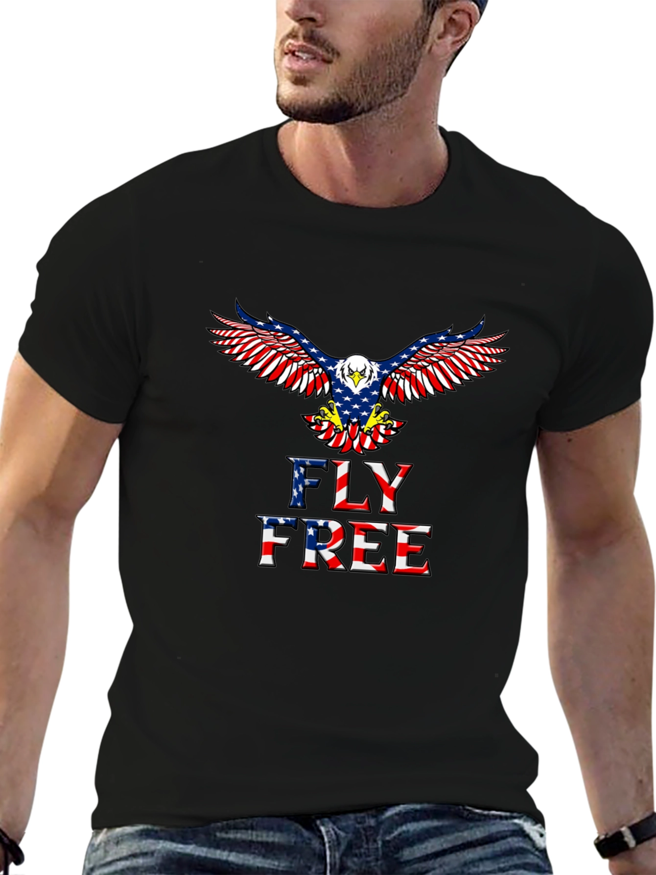 Fly Free Patriotic Eagle T-Shirt