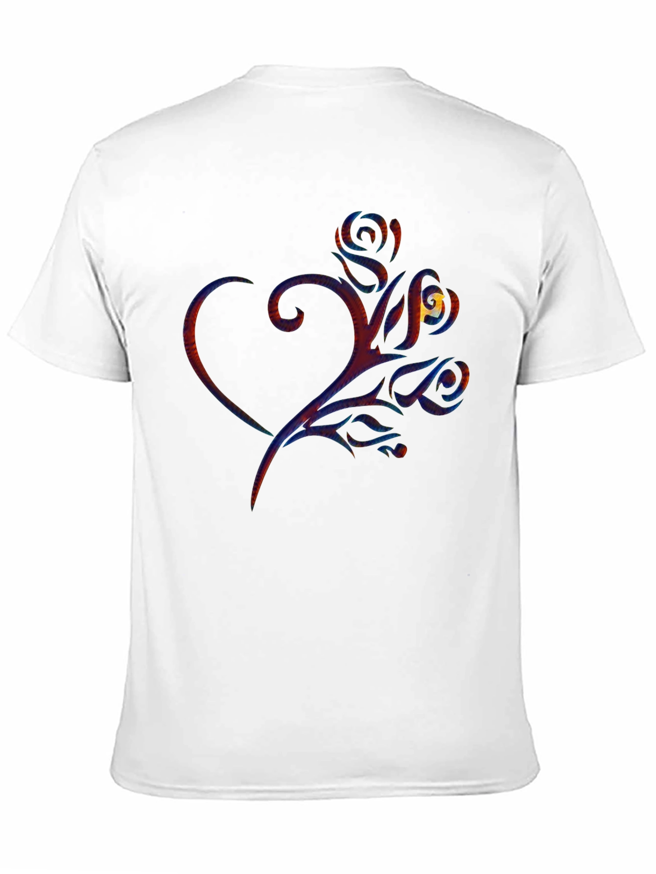 Heart & Rose Graphic Print Black T-Shirt