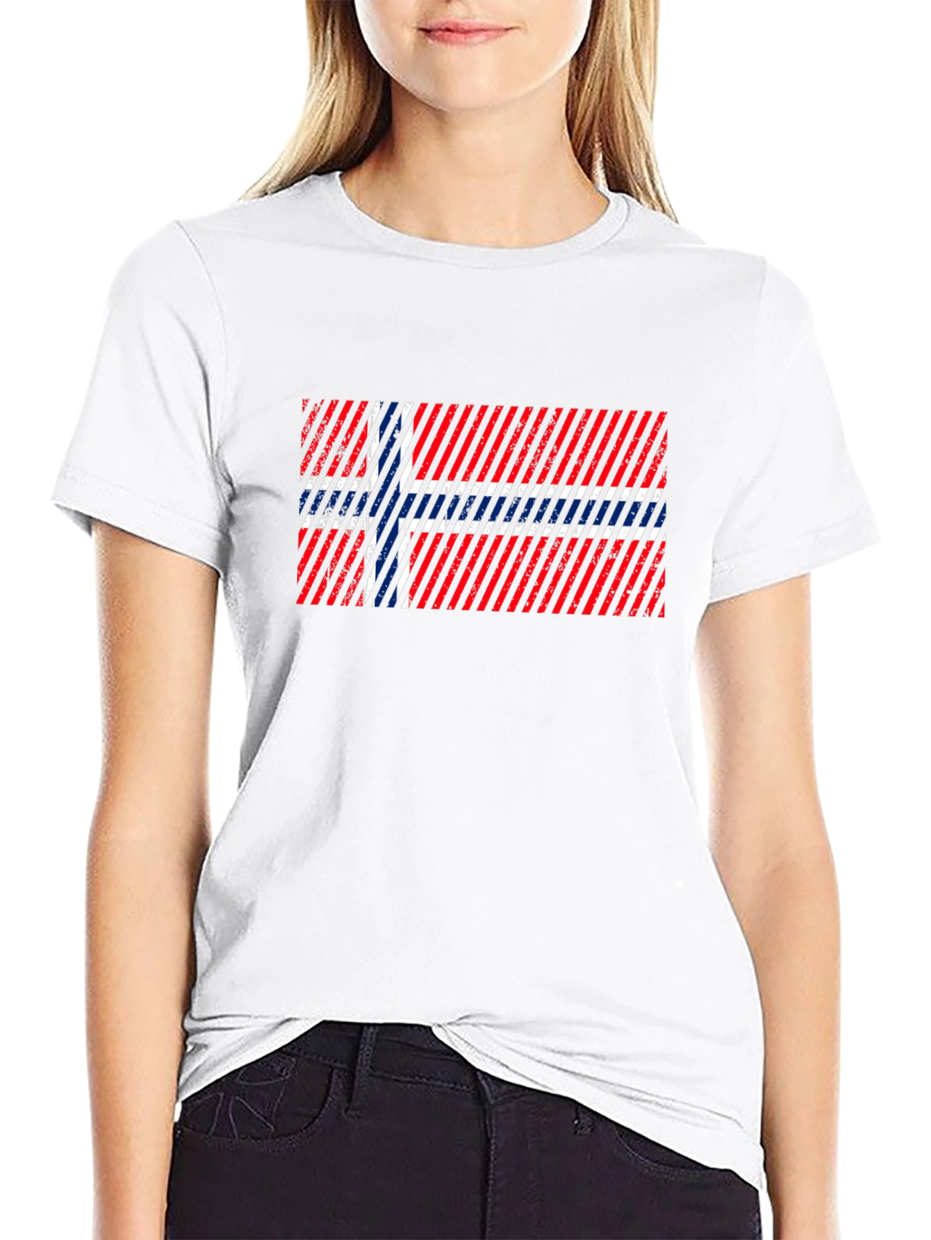 Norway Flag Distressed Graphic T-Shirt