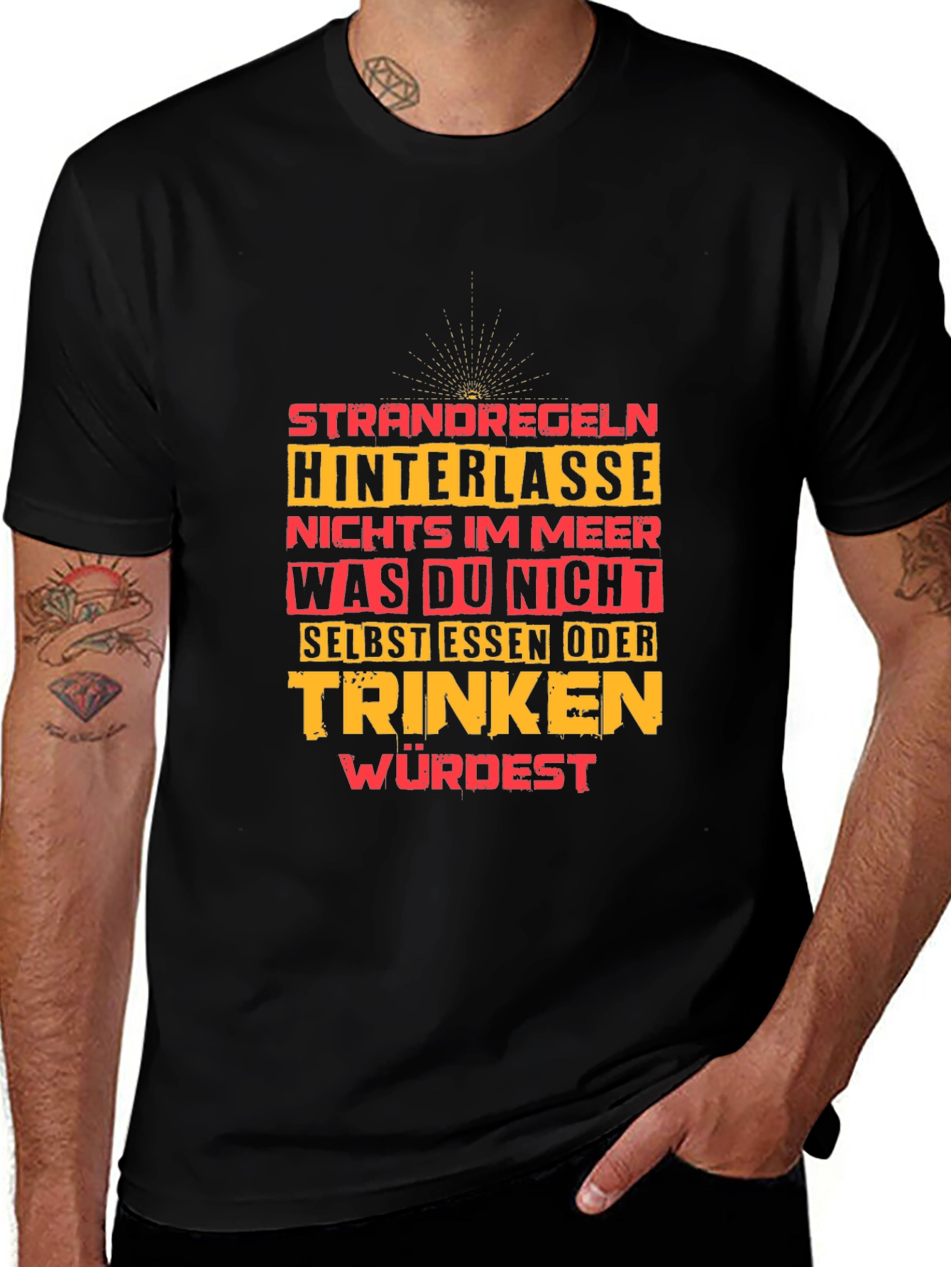 Strandregeln T-Shirt: Beach Rules Graphic Tee for Men