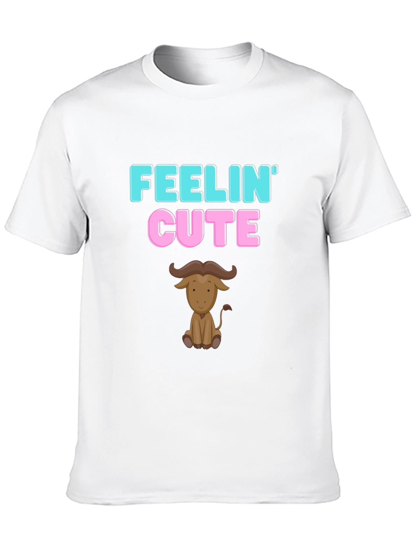 Feelin Cute Buffalo Graphic Tee - Black Cotton Shirt