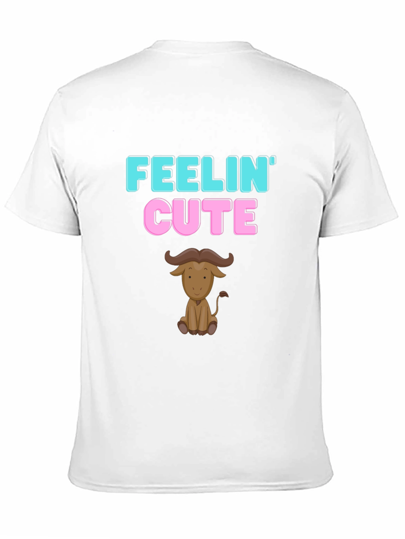 Feelin Cute Buffalo Graphic Tee - Black Cotton Shirt