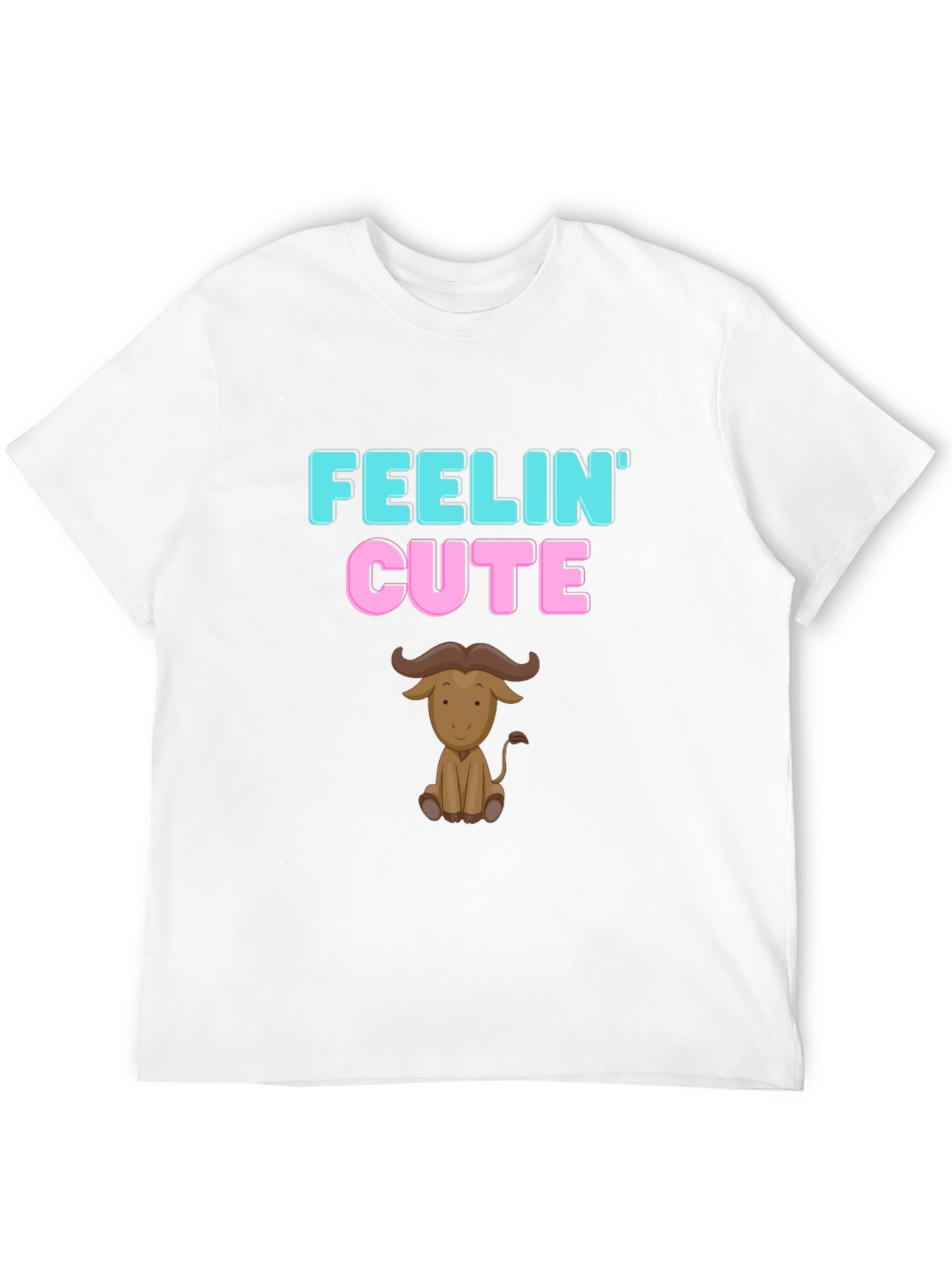 Feelin Cute Buffalo Graphic Tee - Black Cotton Shirt
