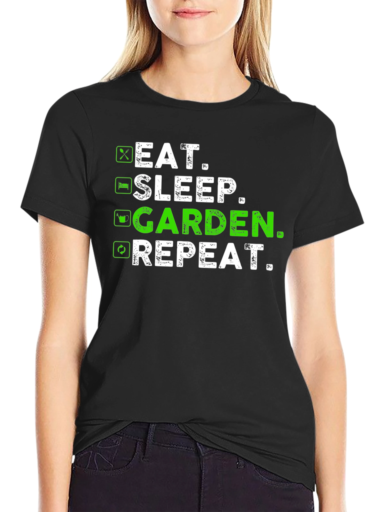 Eat Sleep Garden Repeat T-Shirt - Gardener Gift