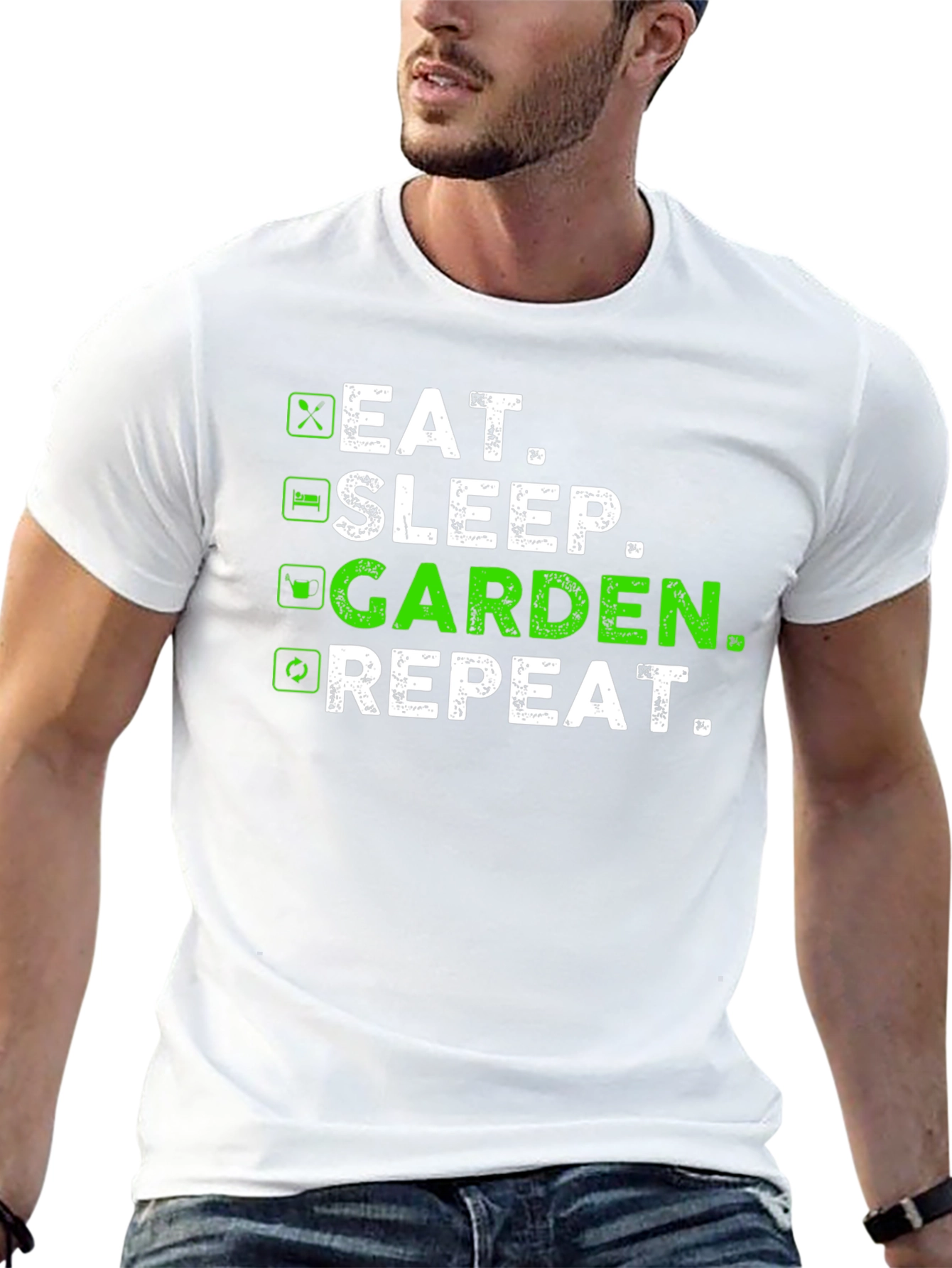 Eat Sleep Garden Repeat T-Shirt - Gardener Gift