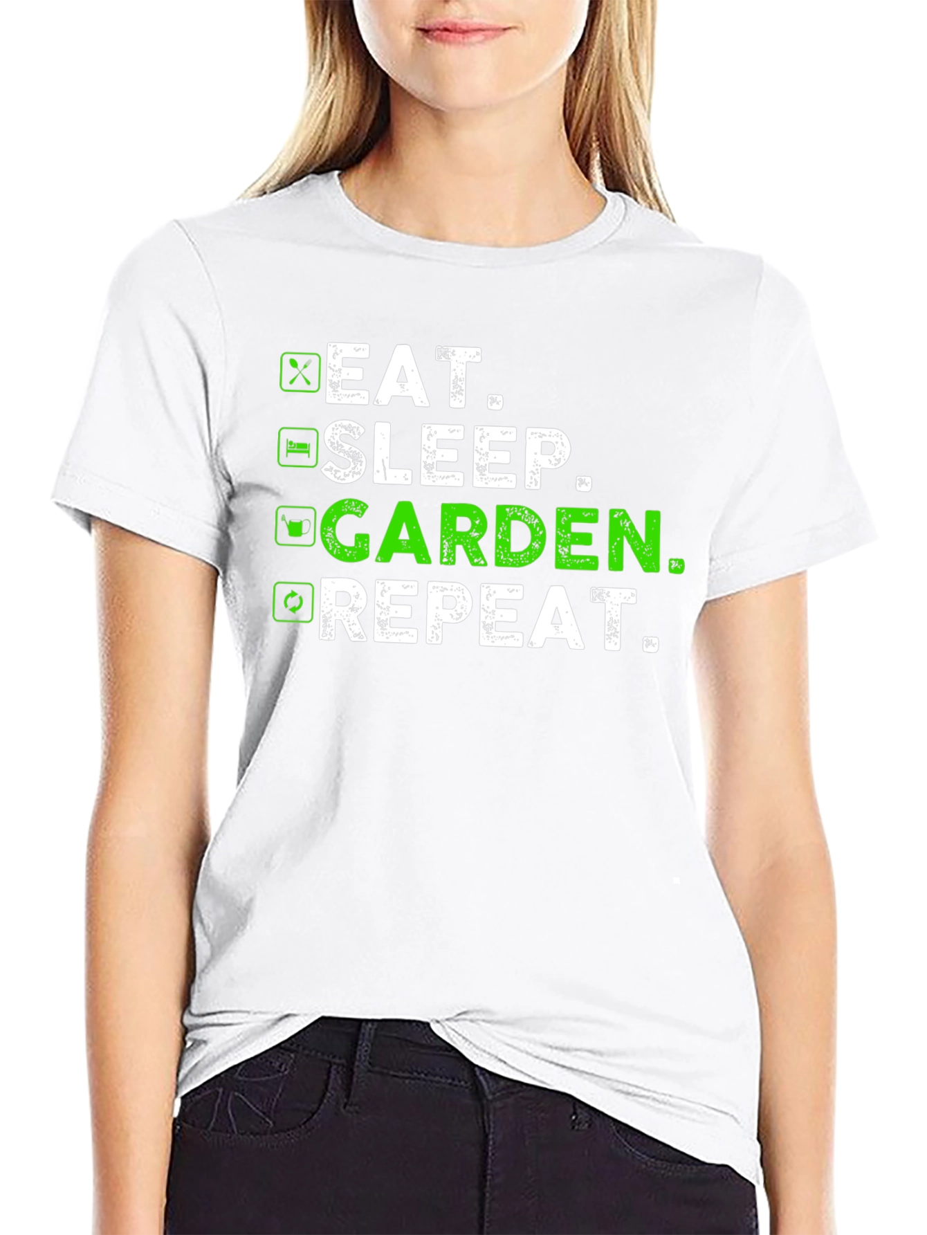Eat Sleep Garden Repeat T-Shirt - Gardener Gift