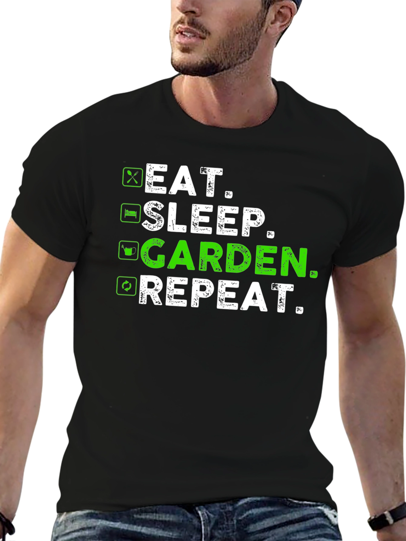 Eat Sleep Garden Repeat T-Shirt - Gardener Gift