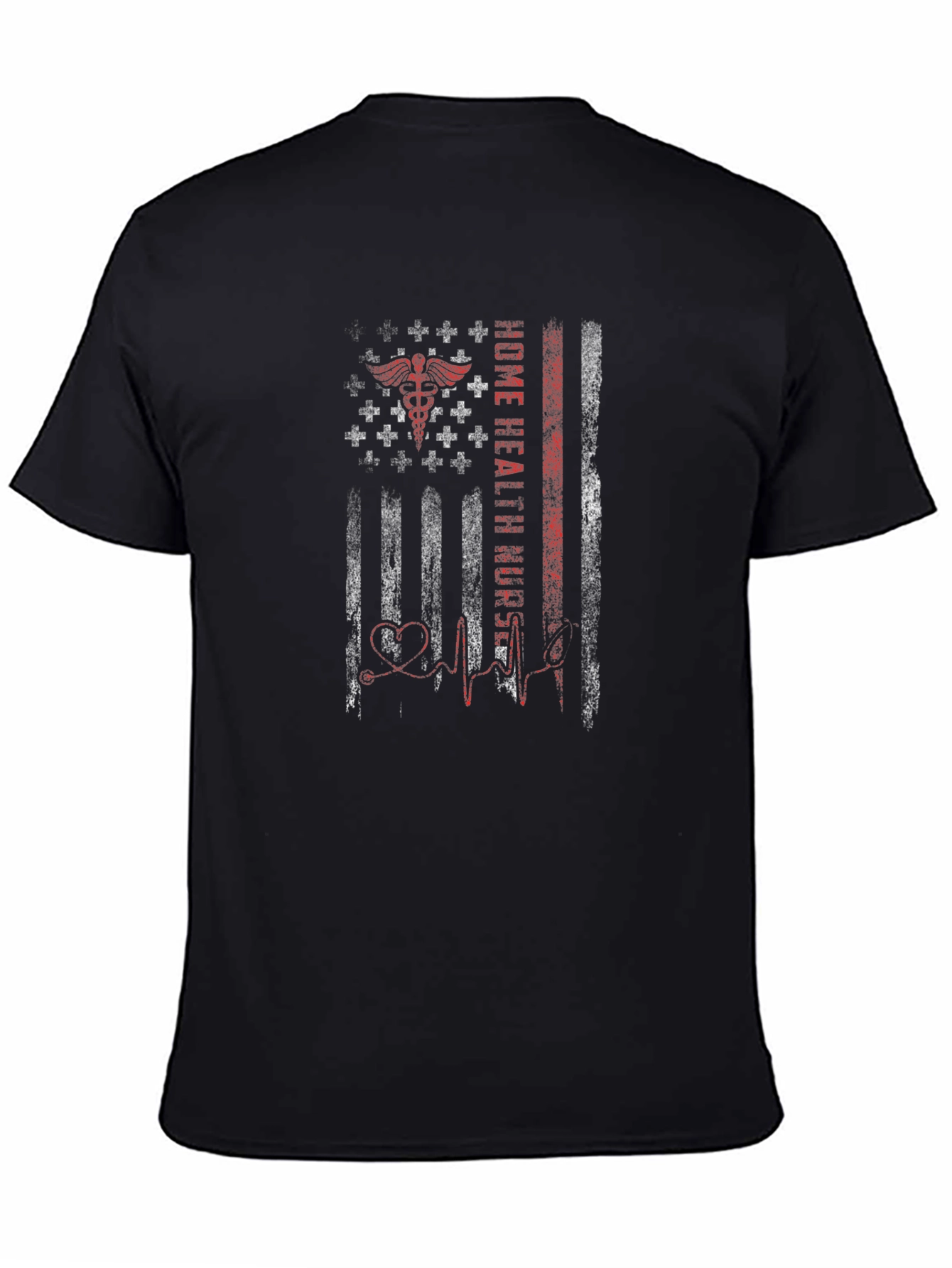 Home Health Nurse American Flag T-Shirt